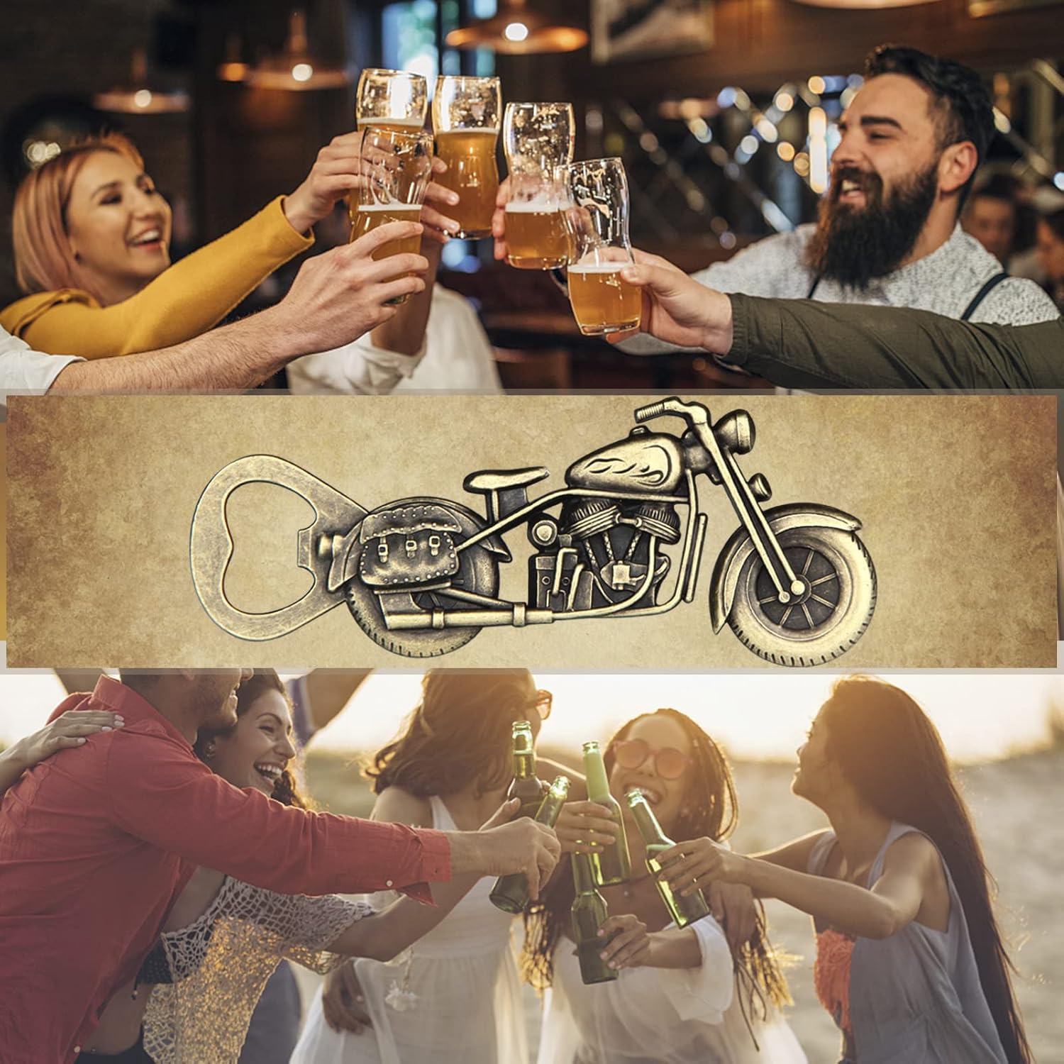 Motorcycle Beer Christmas Gifts for Men, Dad, Him, Unique Vintage Motorcycle Beer Bottle Opener Birthday Gift for Men Father Husband Boyfriend, Stocking Stuffers Gift from Daughter Son Wife - Image 2