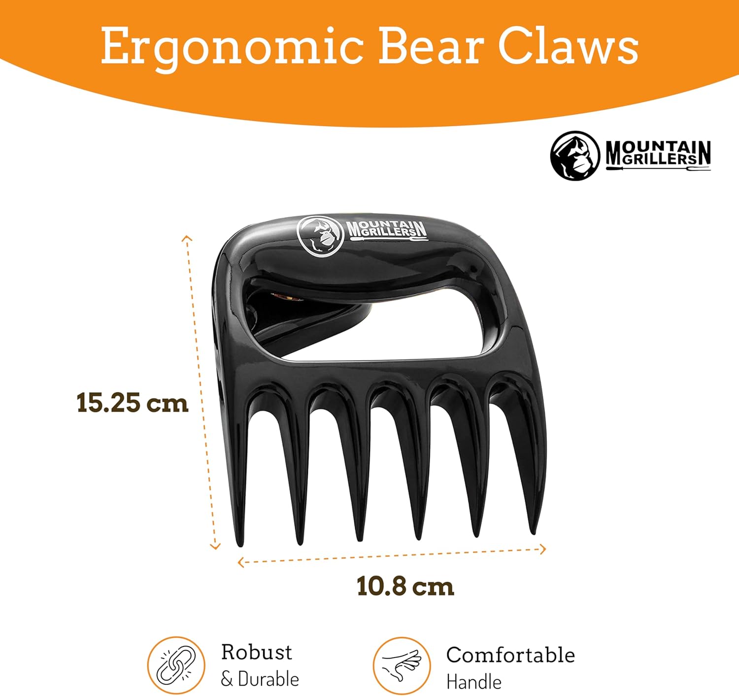 Mountain Grillers Meat Claws Meat Shredder for BBQ - These are The Meat Claws You Need, BBQ Gifts for Men - Pulled Pork, Chicken Shredder Claws x 2 for Barbecue, Smoker, Grill (Black) Bear Claws - Image 3