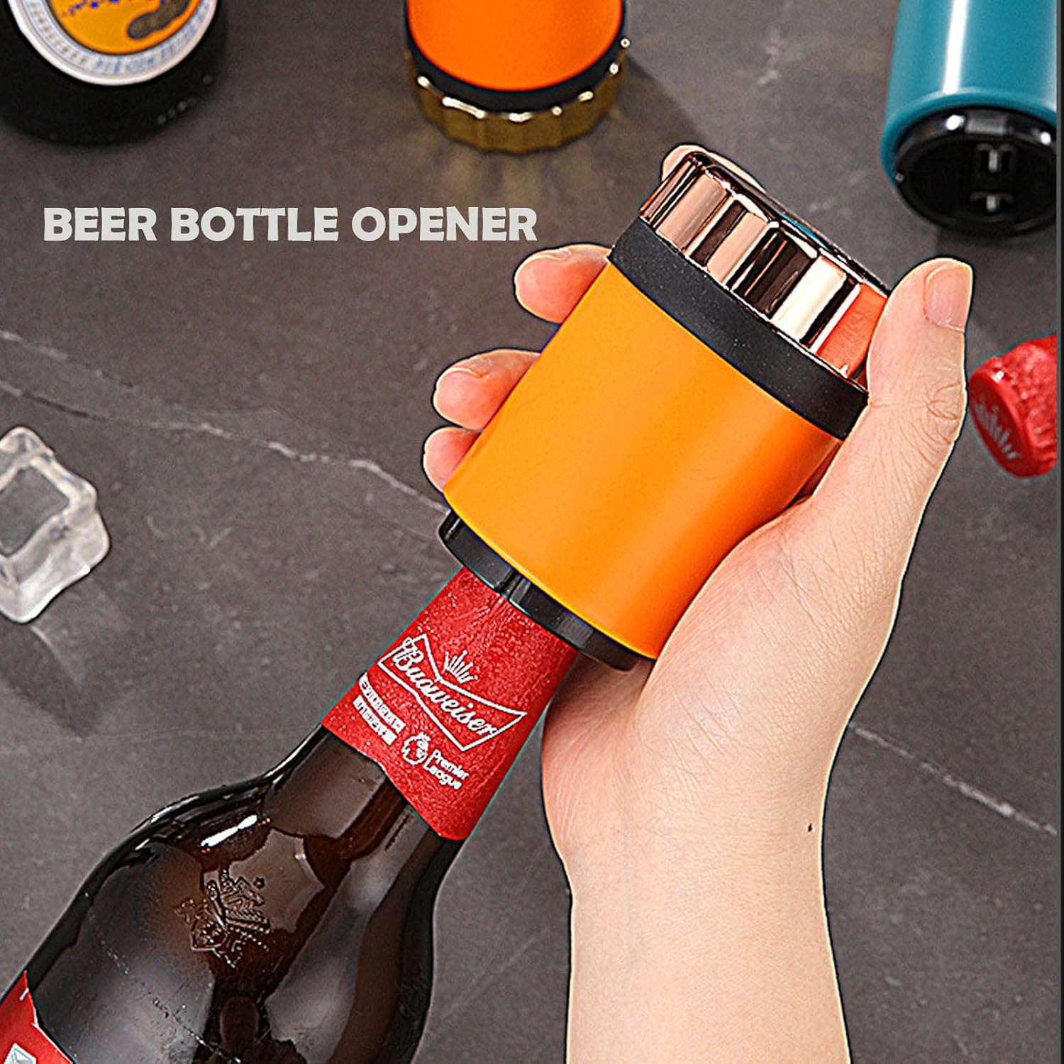 Push Down Bottle Opener,Magnetic Bottle Openers,Beer Bottle Openers for Men Automatic Bottle Opener,Beer Bottle Cap Opener Tool,Kitchen Gadgets Novelty Unique Gifts for Men - Image 7