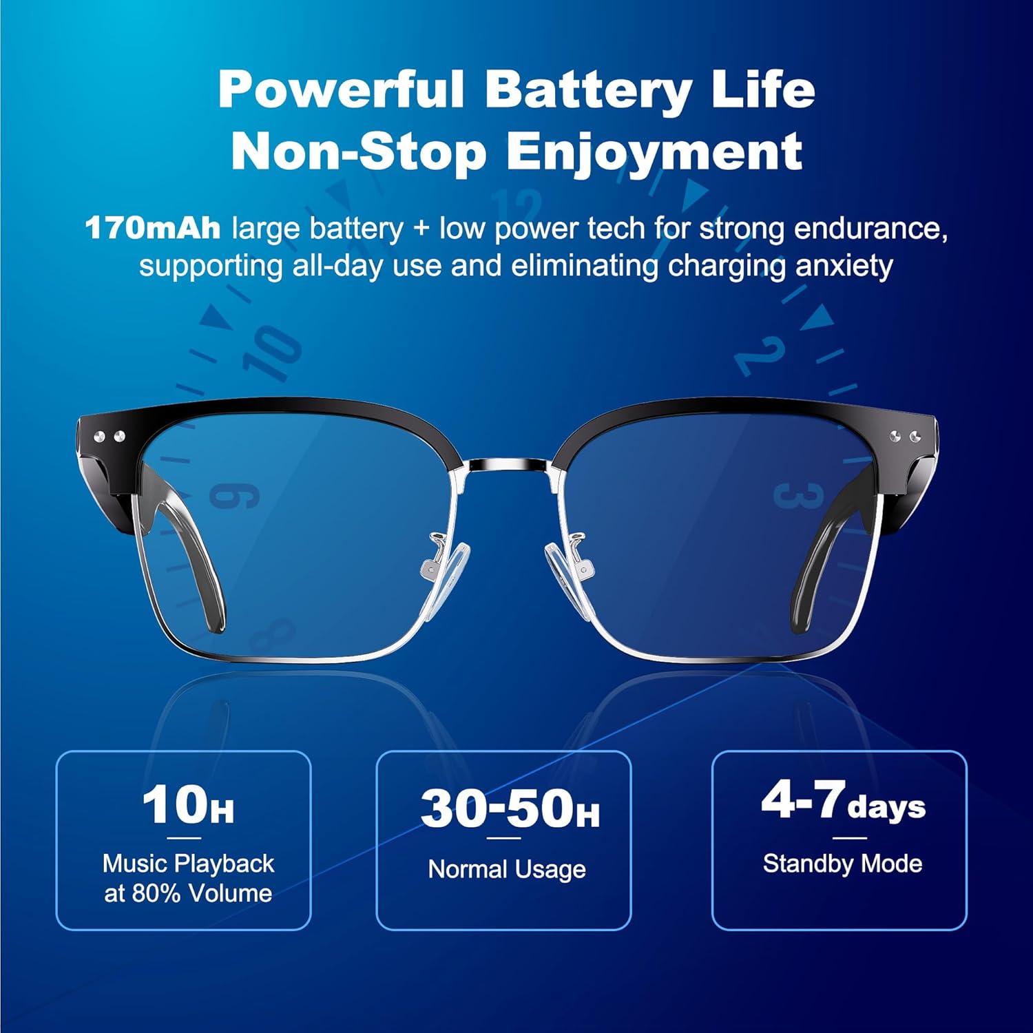 AI Smart Glasses for Men and Women with Chat GPT, Bluetooth Translation Glasses with 164 Languages and Color-Change Lens, Music Playback, Hands-Free Calls, UV & Blue Light Protection - Image 6