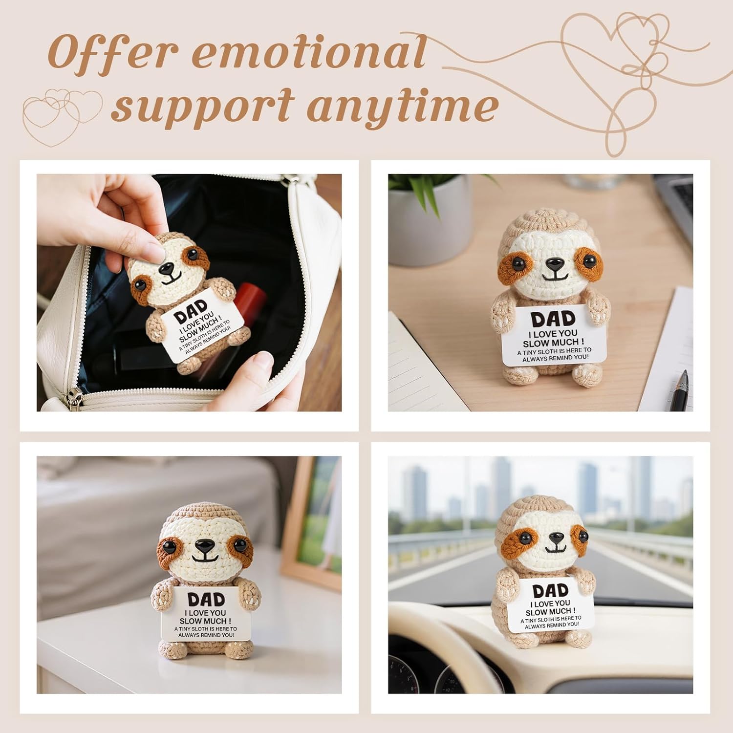 Dad Gifts, Dad Birthday Gifts - Handmade Crochet Funny Cute Sloth, Presents for Daddy from Daughter Son for Birthday, Father's Day, Christmas - Image 6