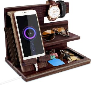 Gifts for Men Bedside Organiser Woo...
