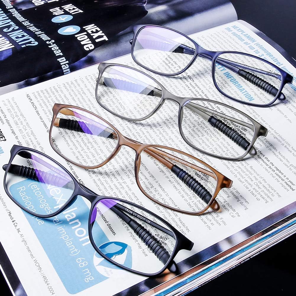 DOOViC Lightweight Reading Glasses Blue Light Blocking Flexible Tr90 Frame TR259 - Image 6