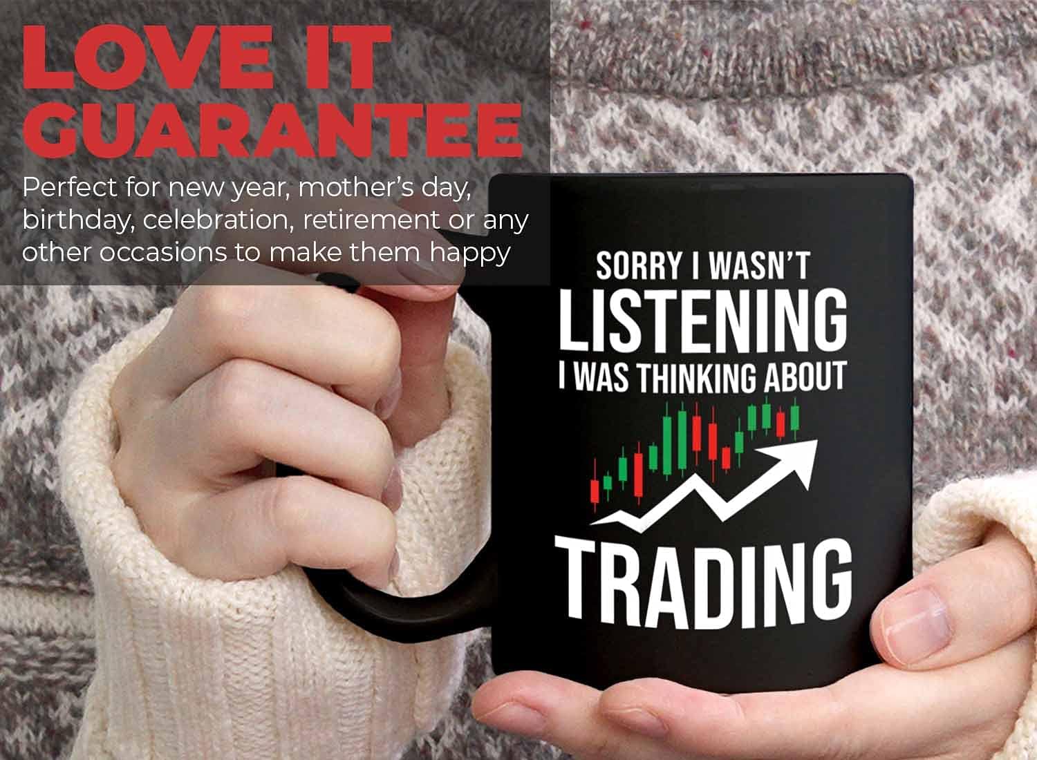 Stock Trader Coffee Mug - Sorry I Wasnt - Investment Stock Market Traders Brokers Financial Adviser 11oz Black - Image 8