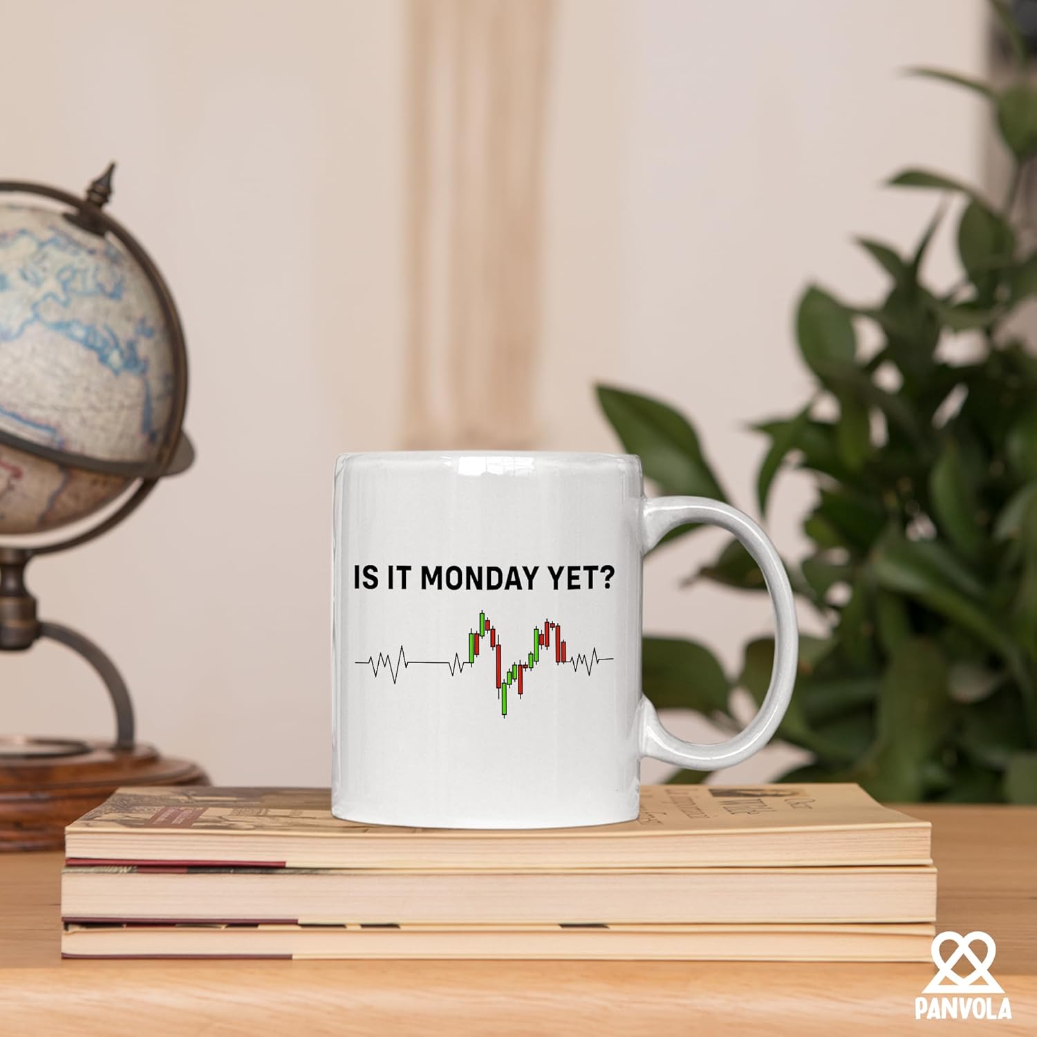 Panvola Is it Monday Yet Heartbeat Traders Gifts Investor Day Trading Stock Market Novelty Drinkware Ceramic Mug 11 oz White - Image 5
