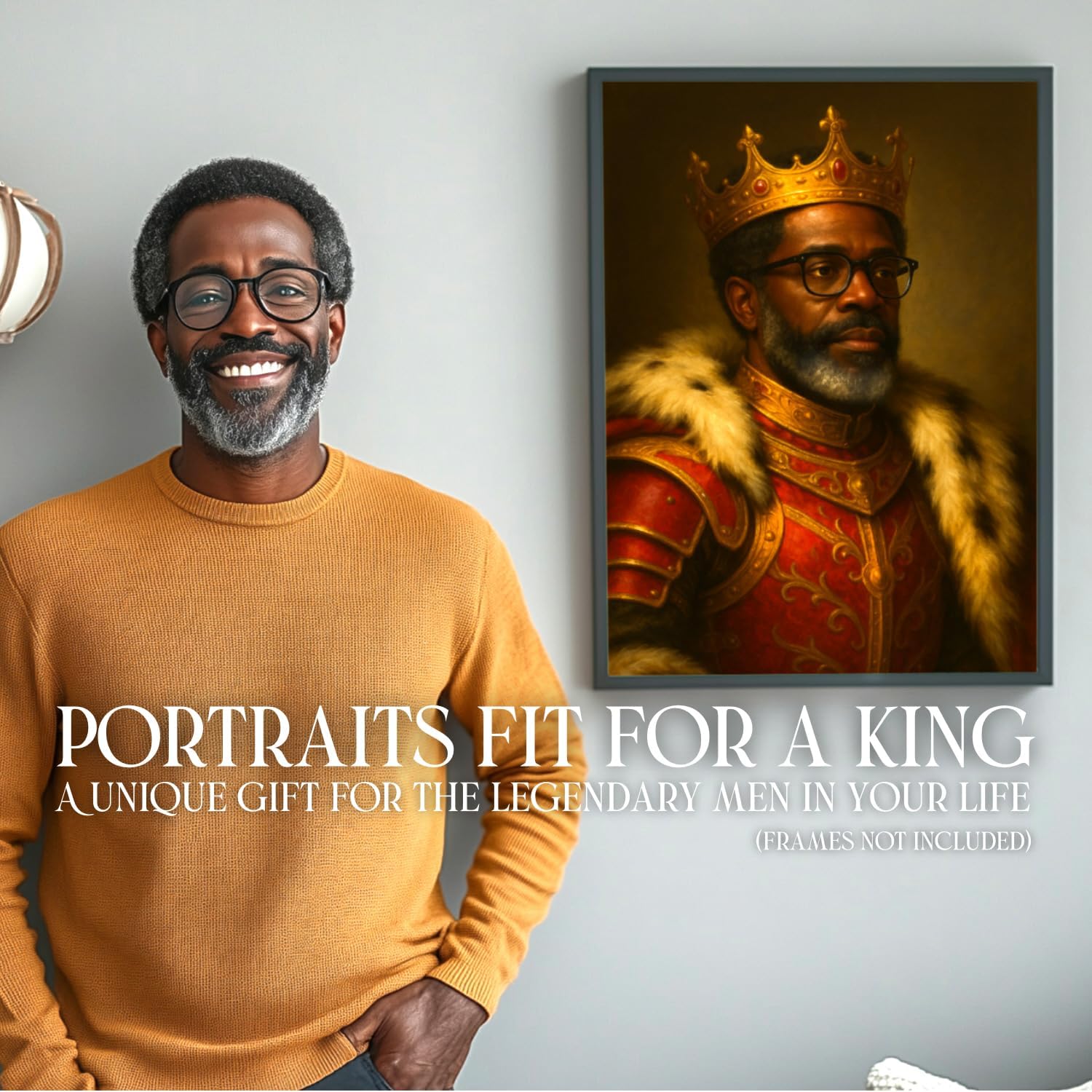 NotNiceThings Custom Royal Portrait for Dad – Personalised Painting Print | Unique Father’s Day Gift | Multiple Royal Styles | Unframed King for a Day Artwork - Image 8