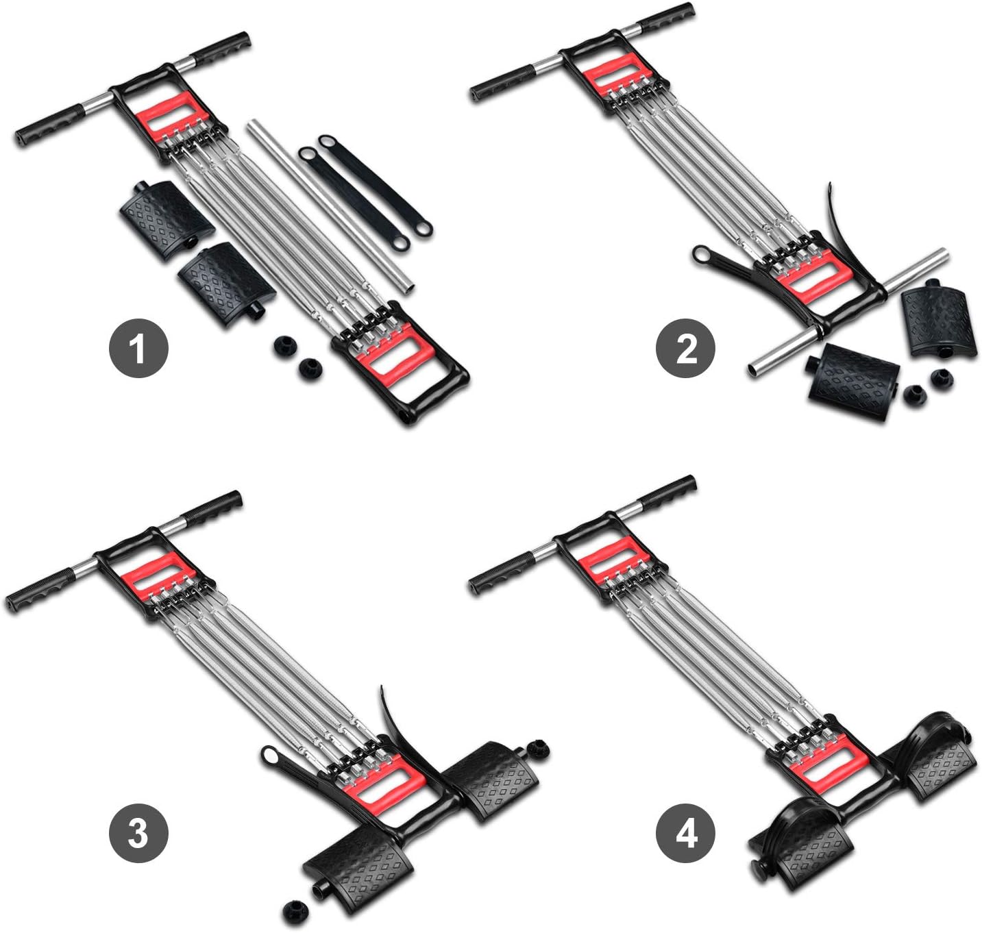 Tummy Trimmer Hand Gripper Chest Expander COVVY 3 in 1 Pull-up Bars Spring Exerciser Elastic Sit Up Pull Rope Home Fitness Equipment - Image 5