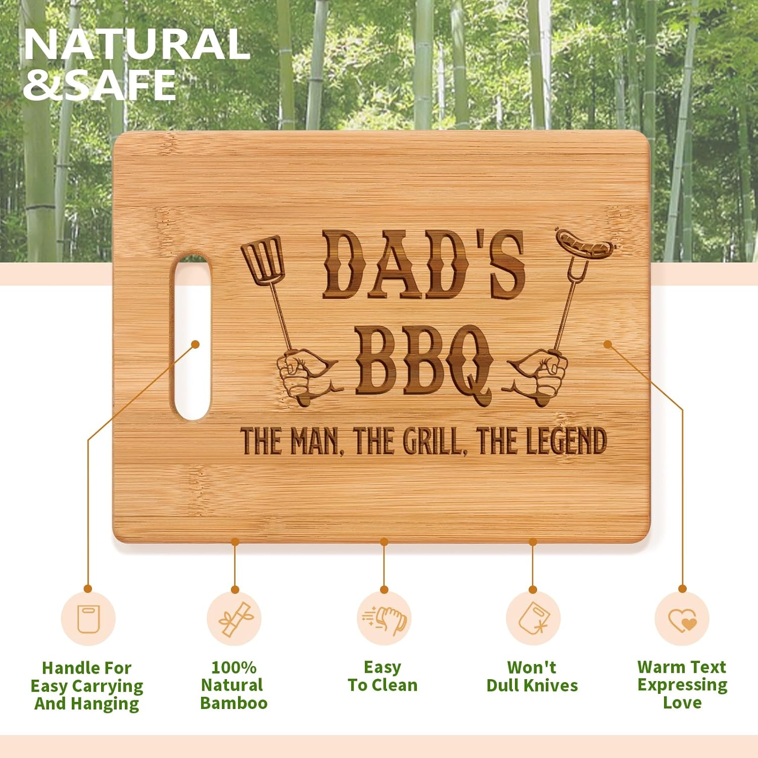 Gifts for Dad, Dad Birthday Gifts, Creative Chopping Board Dad Gifts from Daughter Son, Unique Fathers Day Christmas Gifts for Dad, Home Kitchen Birthday Presents for Dad - Image 4