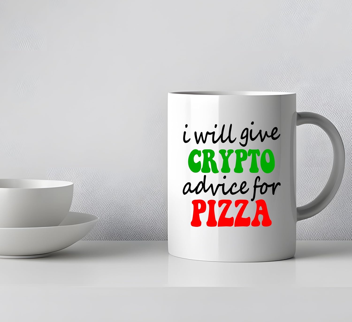 I Will Give Crypto Advice for Pizza 11oz Coffee Mug - Funny Cryptocurrency Enthusiast Mug - Bitcoin Blockchain Humor for Crypto Traders, HODLers, and Blockchain Nerds - Unique Gift for Coffee Lovers - Image 3