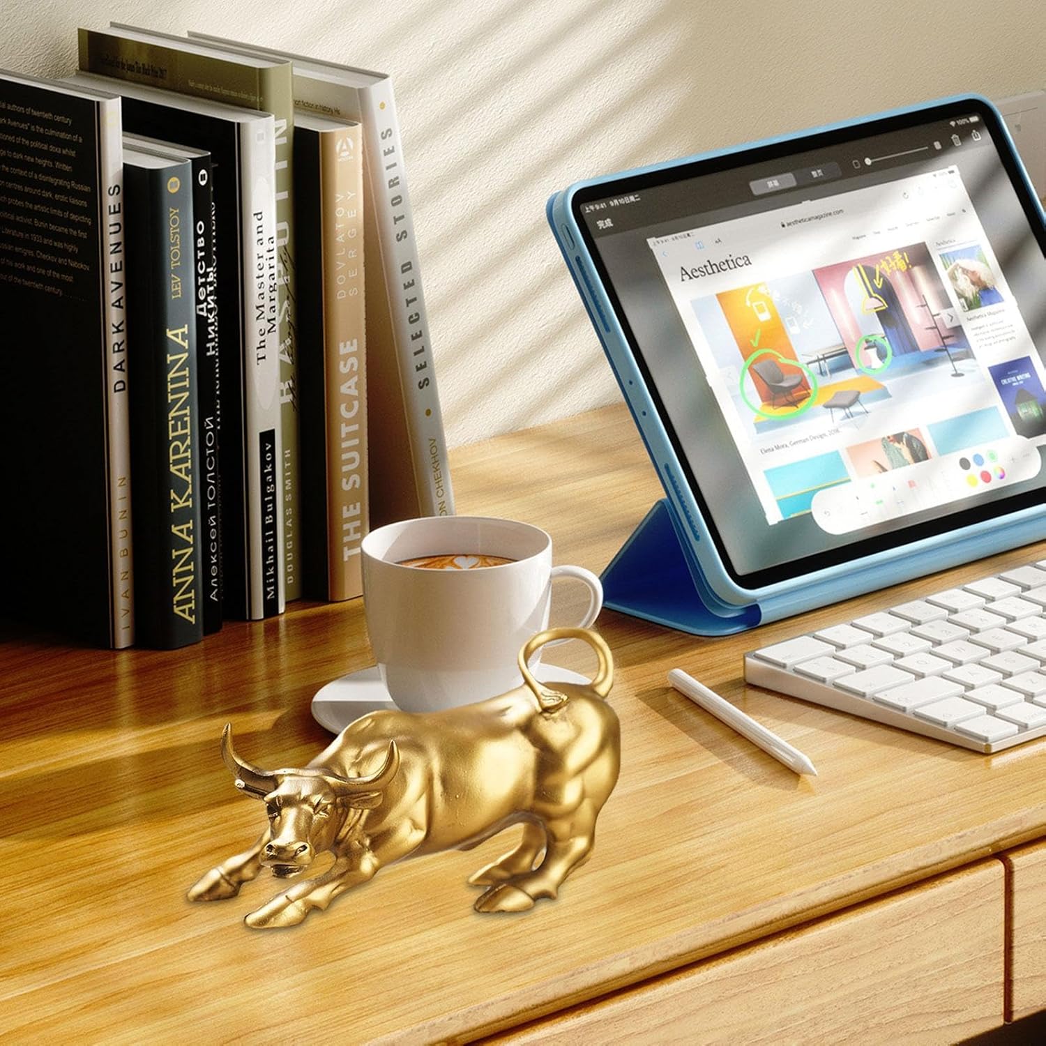 Stock Market Statue | Fortune Bull Resin Desk Statue | Stock Market Decor for Desks, Bookshelves, Meeting Rooms, Offices, R&D Counters - Image 5