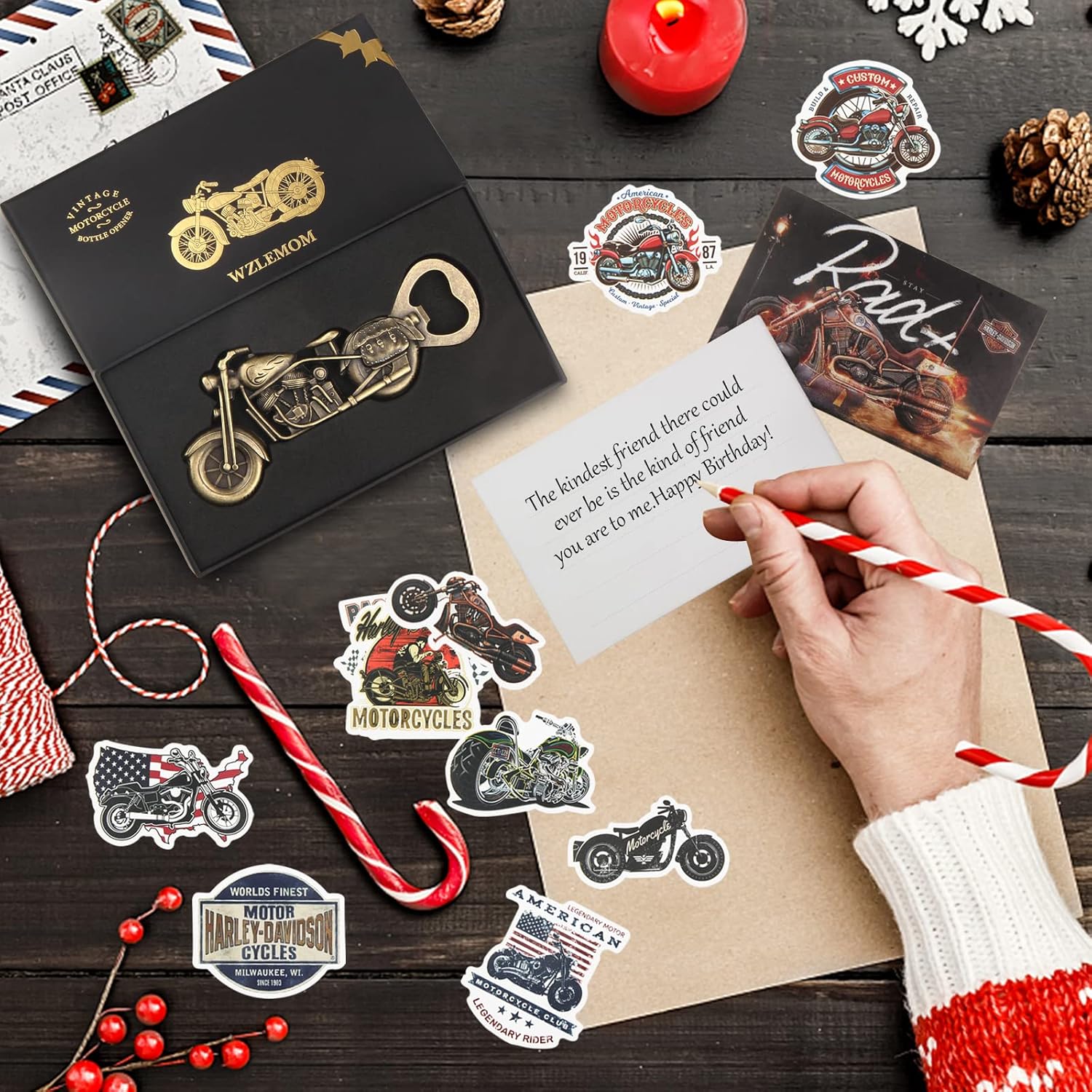 Motorcycle Beer Christmas Gifts for Men, Dad, Him, Unique Vintage Motorcycle Beer Bottle Opener Birthday Gift for Men Father Husband Boyfriend, Stocking Stuffers Gift from Daughter Son Wife - Image 3