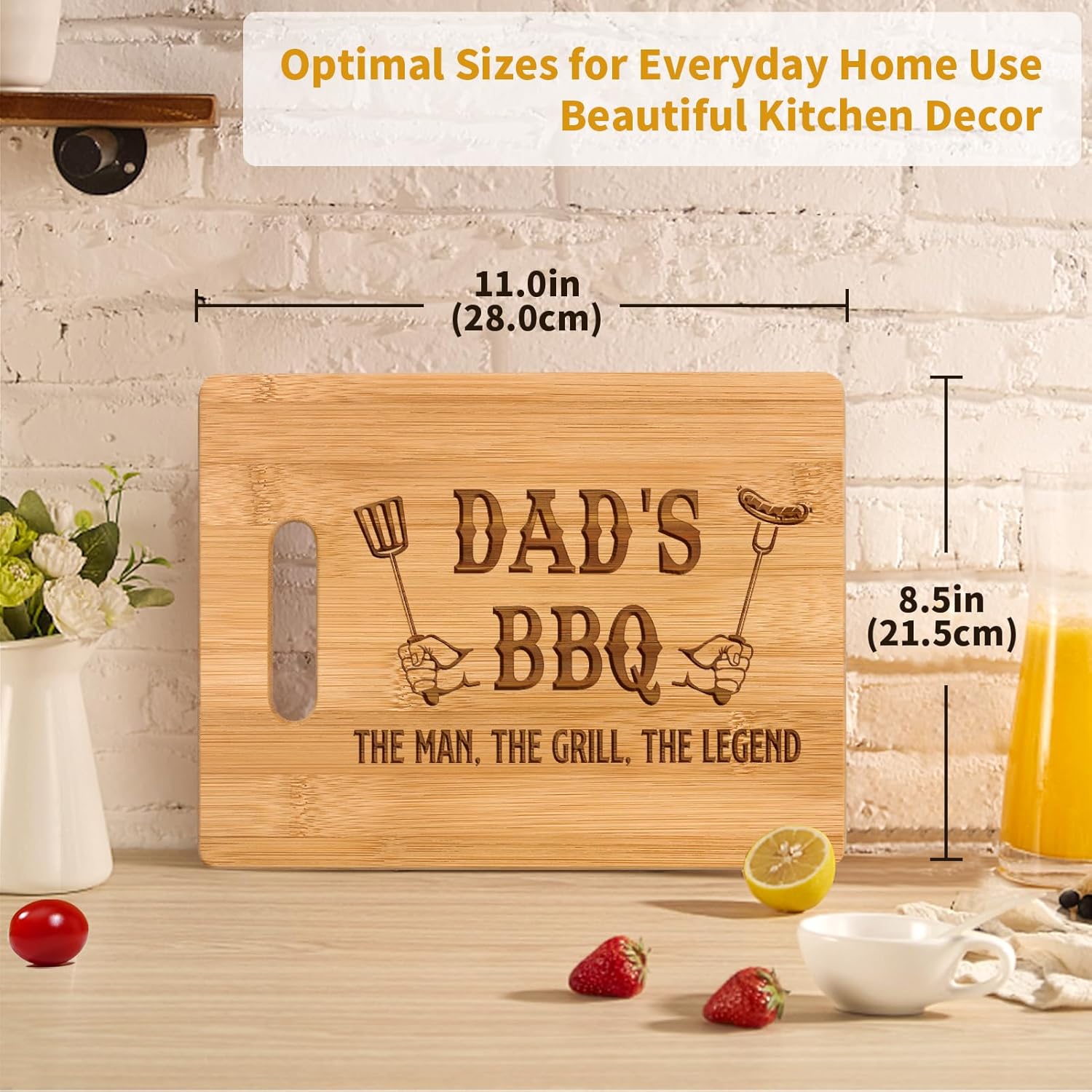 Gifts for Dad, Dad Birthday Gifts, Creative Chopping Board Dad Gifts from Daughter Son, Unique Fathers Day Christmas Gifts for Dad, Home Kitchen Birthday Presents for Dad - Image 3