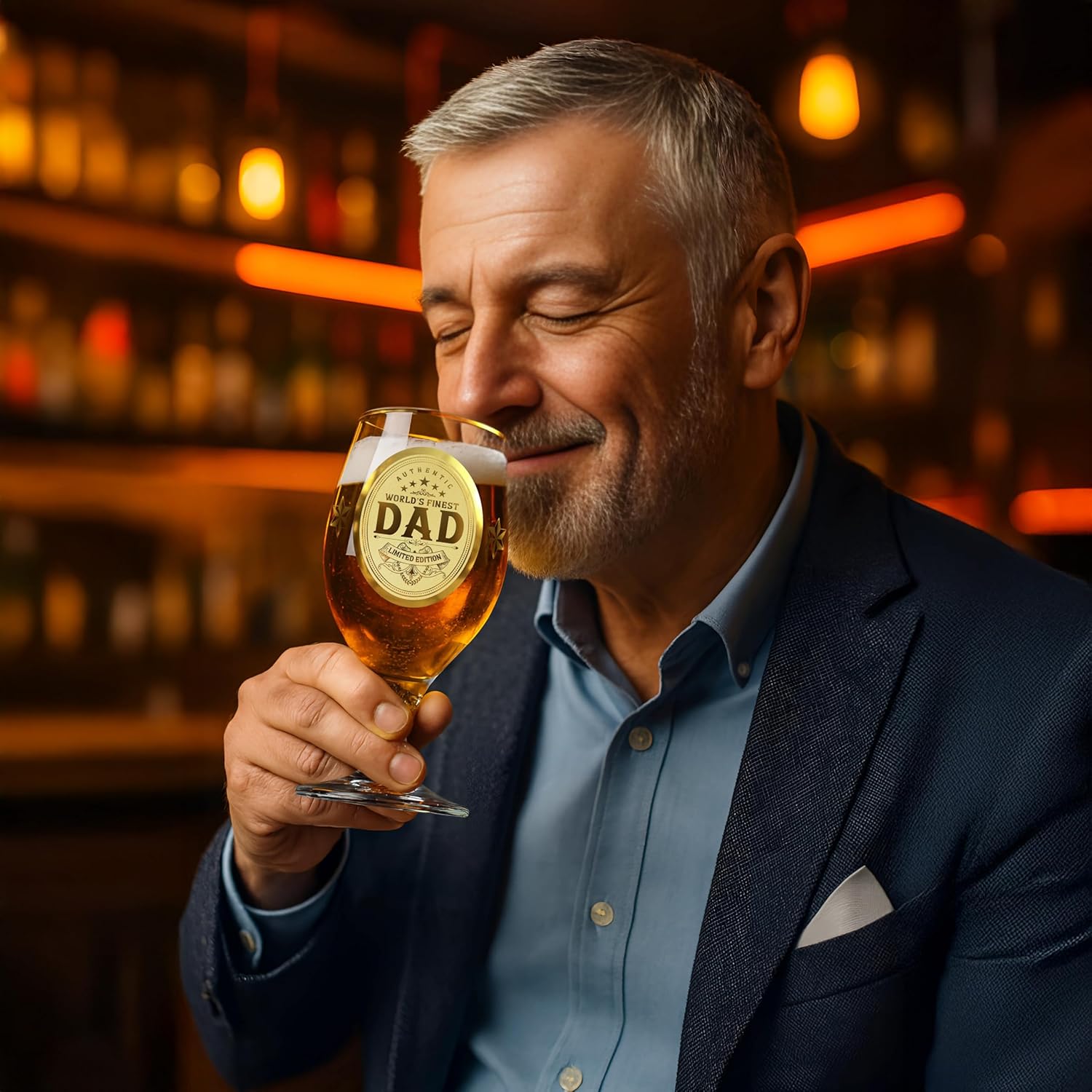 Personalized Beer Glass Birthday Gifts for Dad from Daughter or Son Daddy Gift Ideas for Men - Image 4