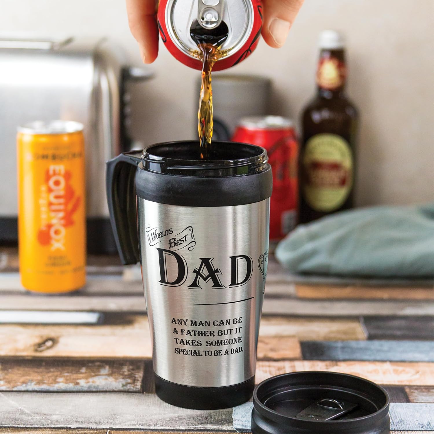 Arora 8836 World's Best Dad Travel Mug, Stainless Steel - Image 5