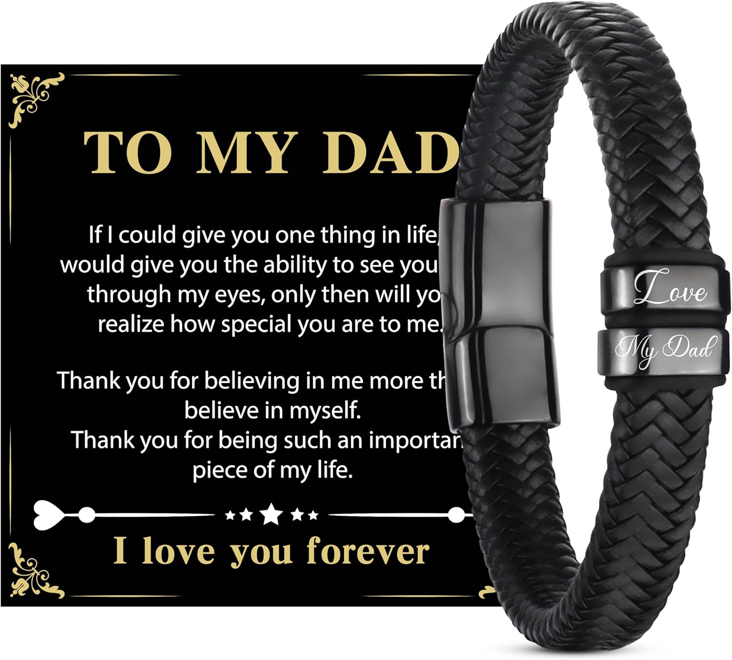 Men's Bracelet for Dad, Grandad, Husband, or Boyfriend on Christmas Day, Birthday, Anniversary, or Valentine's Day