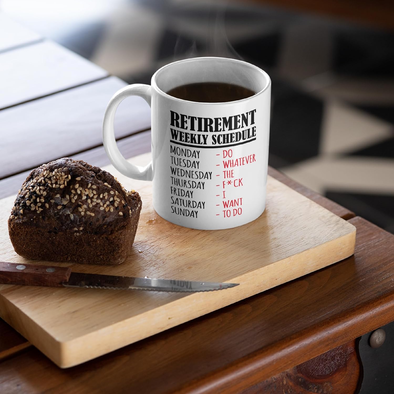 Retirement Weekly Schedule Funny Retirement Mug | Retirement Mugs for Women & Men | Colleague Leaving Gifts and Happy Retirement Gifts | Retired Mug 11 oz Coffee Cup - Image 4