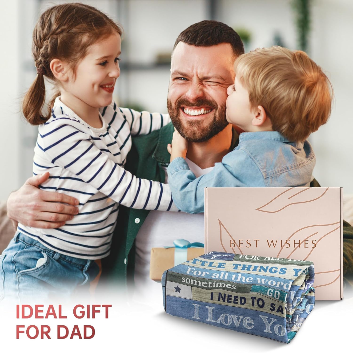 Dad Valentines Birthday Gifts, Birthday Gifts for Dad, Flannel Blanket Dads Gift from Daughter Son, Daddy Presents for Christmas Fathers Day, Blanket for Dads, Daddy, Father to be, 60 * 50in - Image 2