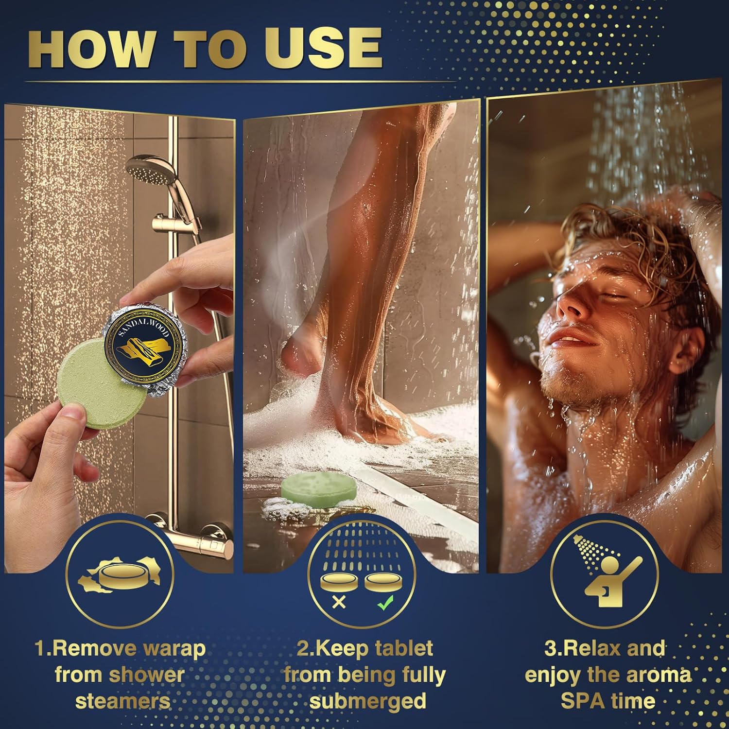 Gifts for Men: Shower Steamers Aromatherapy Valentines Gifts for Him, Men Birthday Gifts, SPA Stress Relief Self Care Bath Bombs, Gifts for Easter, Fathers Day, Christmas (8 Pack) - Image 6