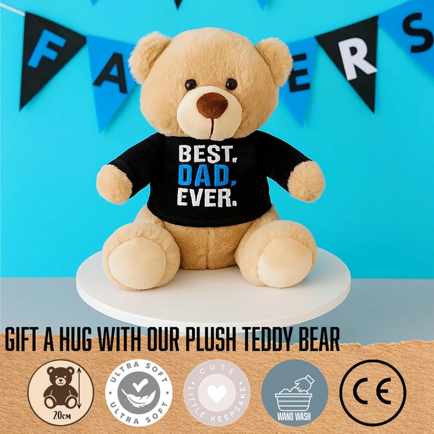 Lindt Chocolates & Teddy Bear for Mens Gifts - Assorted Chocolate Golden Heart Shaped Box with Truffles 200g & Best Dad Ever Soft Teddy for Fathers Day, Christmas, Birthday Gifts for Dad, Men - Image 4