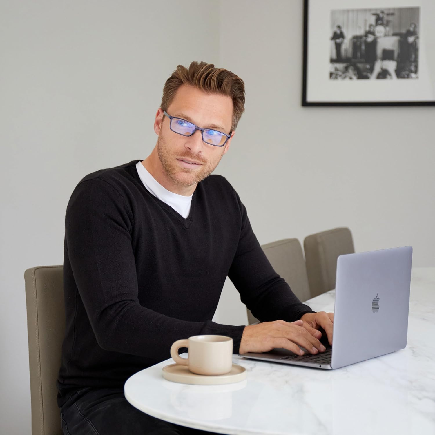 OPULIZE SEE Blue Light Blocking Glasses for Women Men - Narrow Frame - Anti-Glare Computer and Gaming Eyewear - UV and Eyestrain Protection - Improve Sleep - Grey +0.00 - Image 3