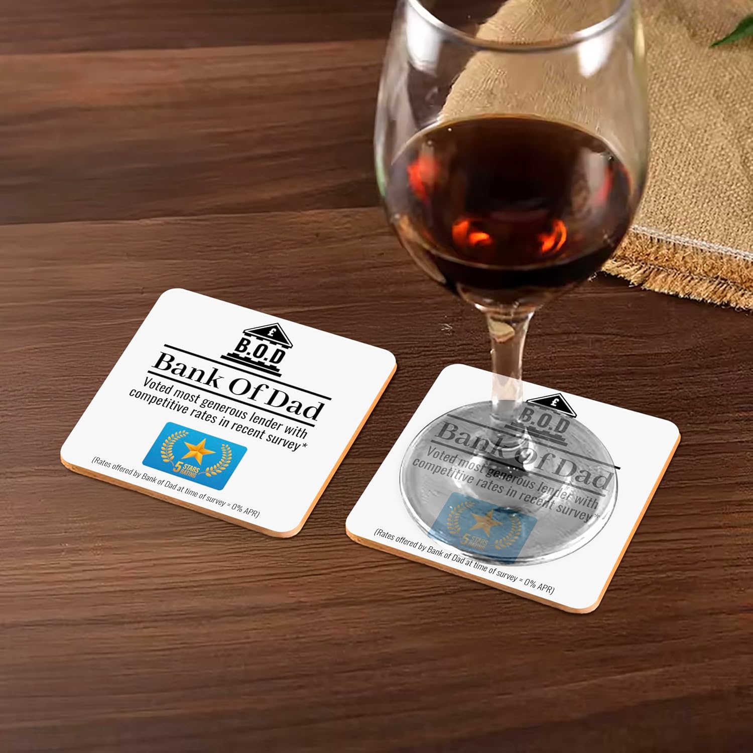 Funny Gift For Dad Christmas Bank Of Dad Money Joke Gift From Daughter Gifts From Son Christmas Drinks Coaster Gifts For Dad Step Dad - Image 4