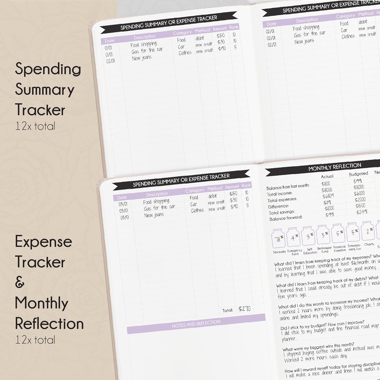 Budget Planner and Monthly Bill Organizer - Finance Planner, 12-Month Journey to Financial Freedom | Bill Payment Tracker Monthly Organizer, Money Saving & Expense Tracker | Undated Budgeting Journal - Image 9