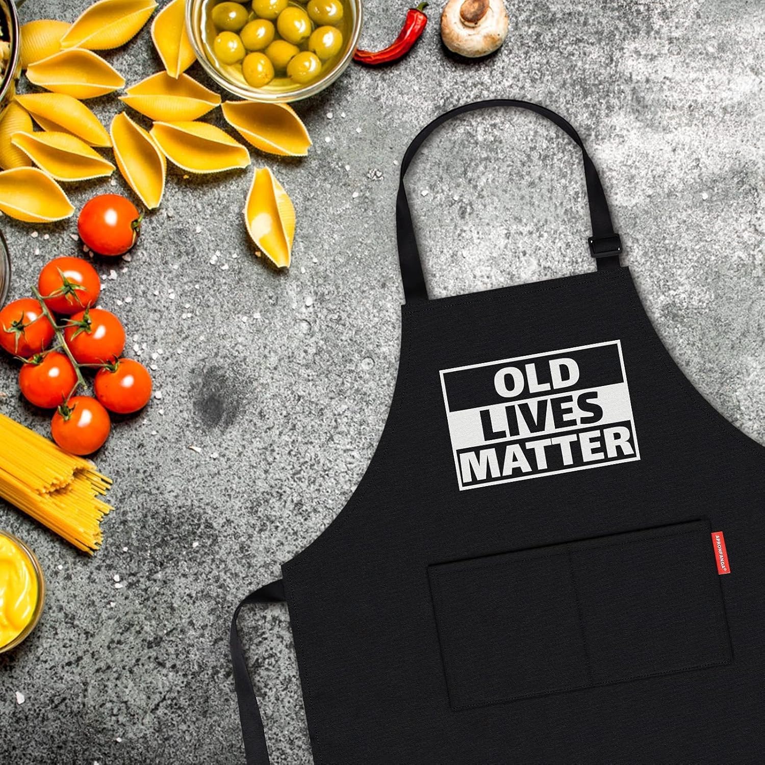 Old Lives Matter Kitchen Aprons - Funny Christmas Gifts Birthday or Retirement Gifts for Mom, Dad, Grandpa, Grandma - 50th 60th 70th Birthday Gifts for Men Women - Image 5