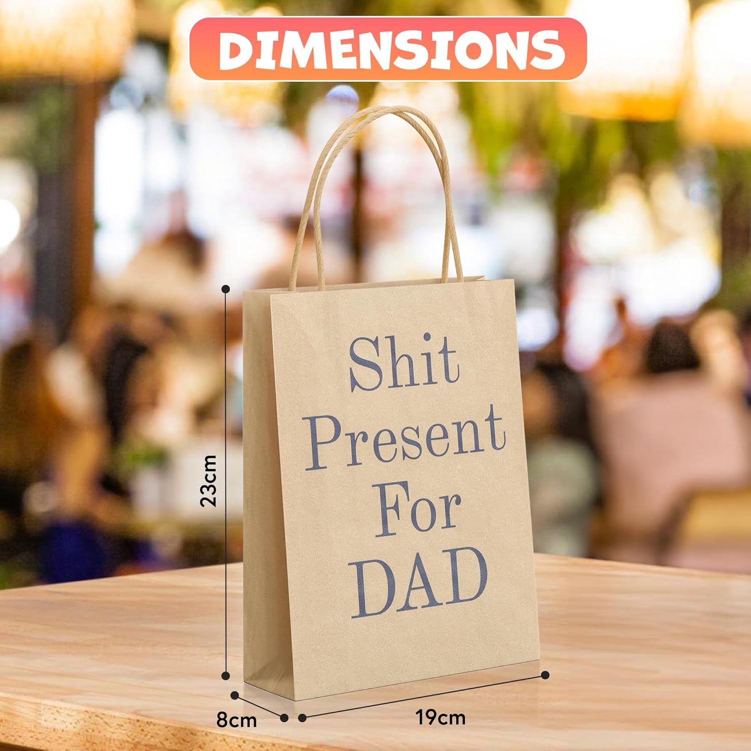 Funny Secret Santa Gift For Dad Stocking Fillers For Dad Funny Gag Gift Bag With Handle 'Sh*t Present For Dad' Rude Prank Bag - Image 2
