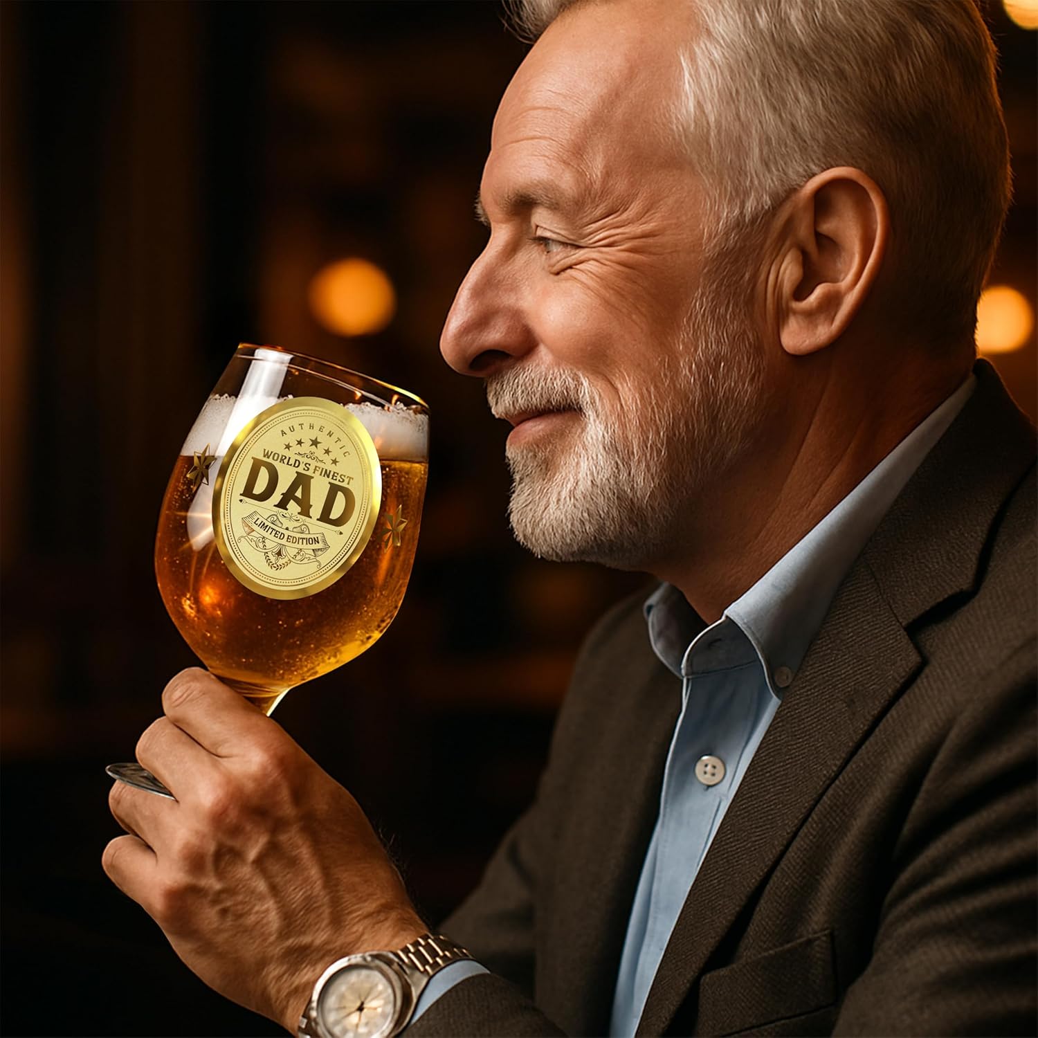 Personalized Beer Glass Birthday Gifts for Dad from Daughter or Son Daddy Gift Ideas for Men - Image 6