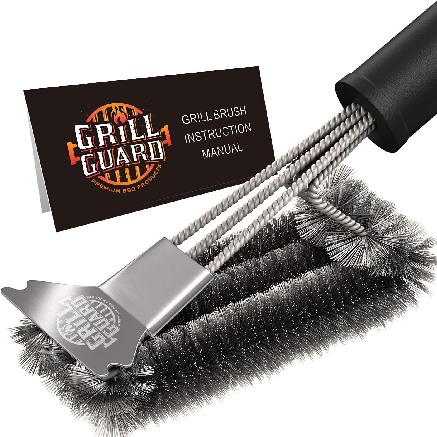 BBQ Grill Cleaning Brush&Scraper – Barbecue Wire Brush for Grill– 18'' Stainless Grill Grate Cleaner - Safe Grill Accessories&Tools for Weber Gas/Charcoal/Electrical/Infrared- Gifts for Men (L)