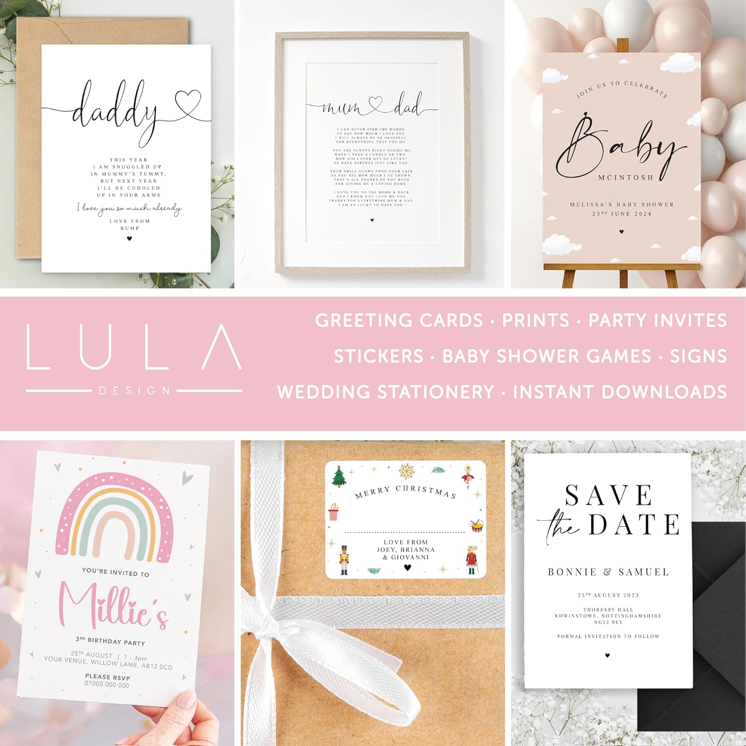 Lula Design Mum and Dad Poem A4 or A5 Print Unframed Print - Gift Mum and Dad, Gift for Parents, Thank you Gift for Parents from children or child (Size: A4-29.7cm x 21cm, Style: From Child) - Image 8