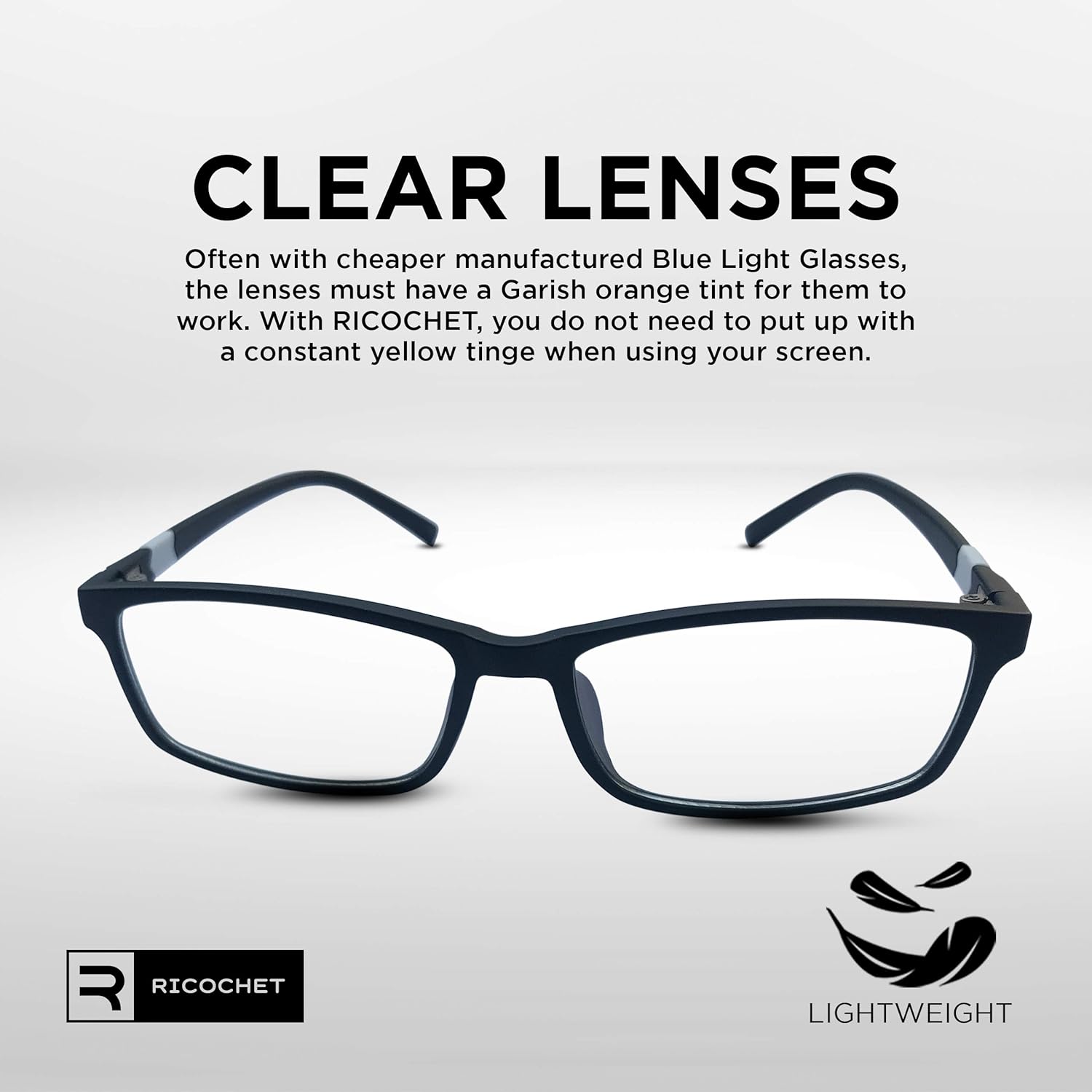 Ricochet® Blue Light Blocking Glasses -UK Designed Technologically Advanced Blue Light Glasses for Computer or Gaming Safety. Unisex Designer Glasses in Cool Graphite Black - Image 5