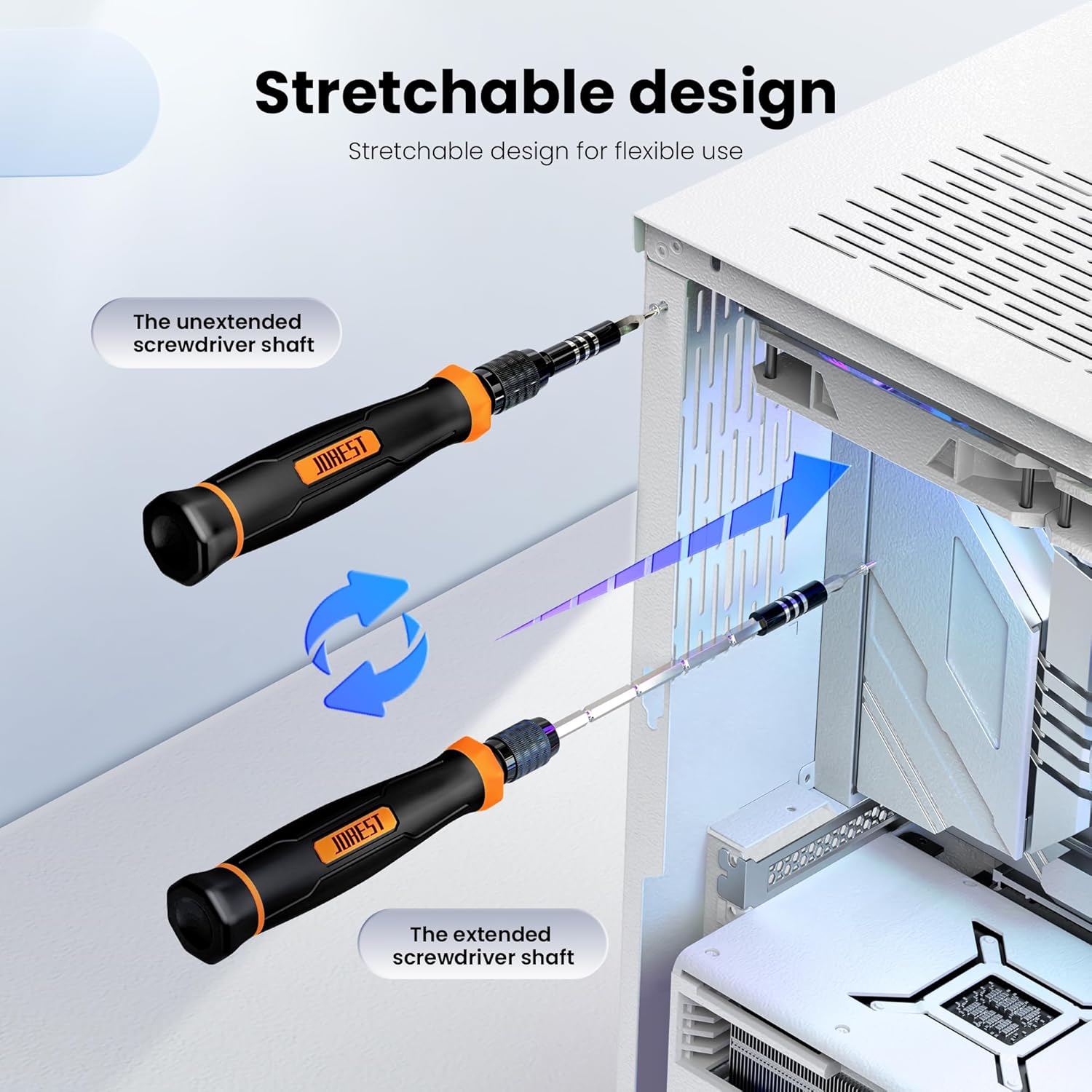 JOREST 152 in 1 Precision Screwdriver Set Tool Gifts, Christmas Gifts for Men, Tool Kit with Torx Star Phillips Bits, Repair for Electronics,MacBook, Laptop, PC, PS5, iPhone, Glasses, RC, Xbox - Image 5