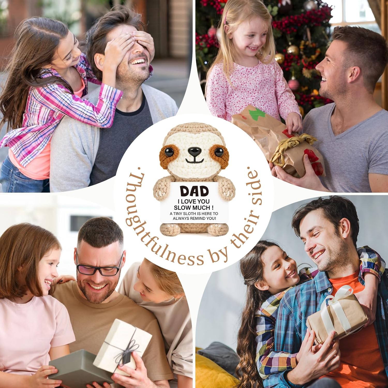 Dad Gifts, Dad Birthday Gifts - Handmade Crochet Funny Cute Sloth, Presents for Daddy from Daughter Son for Birthday, Father's Day, Christmas - Image 7