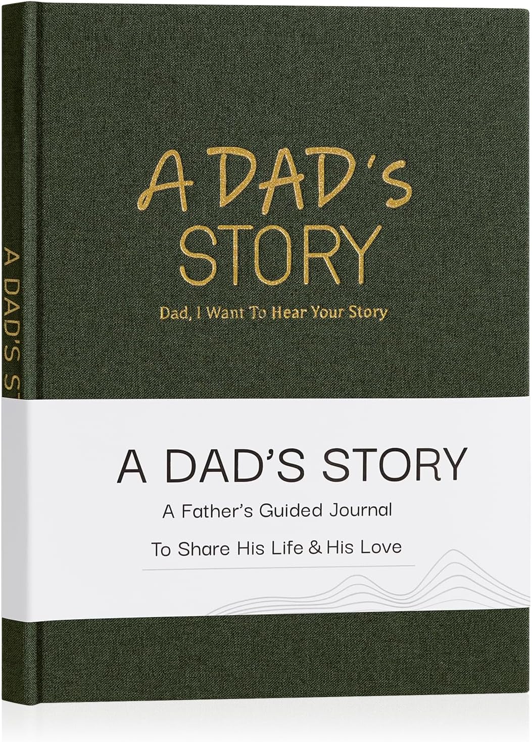 Dad's Life Story Journal Family Keepsake Book Linen Hardcover for Dad to Share His Memories, with 250+ Prompt Questions Book Gift for Birthday Father's Day Christmas (Dark Green)