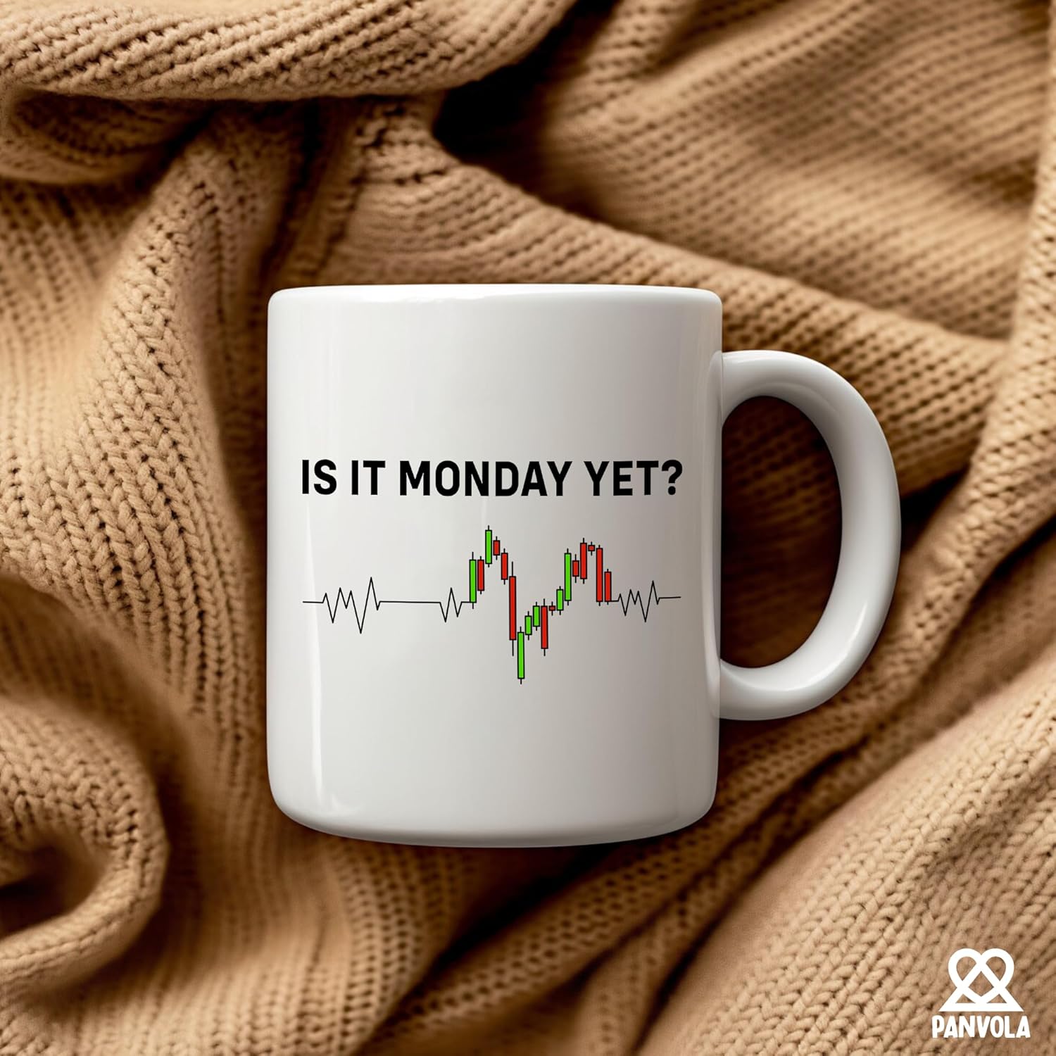 Panvola Is it Monday Yet Heartbeat Traders Gifts Investor Day Trading Stock Market Novelty Drinkware Ceramic Mug 11 oz White - Image 4