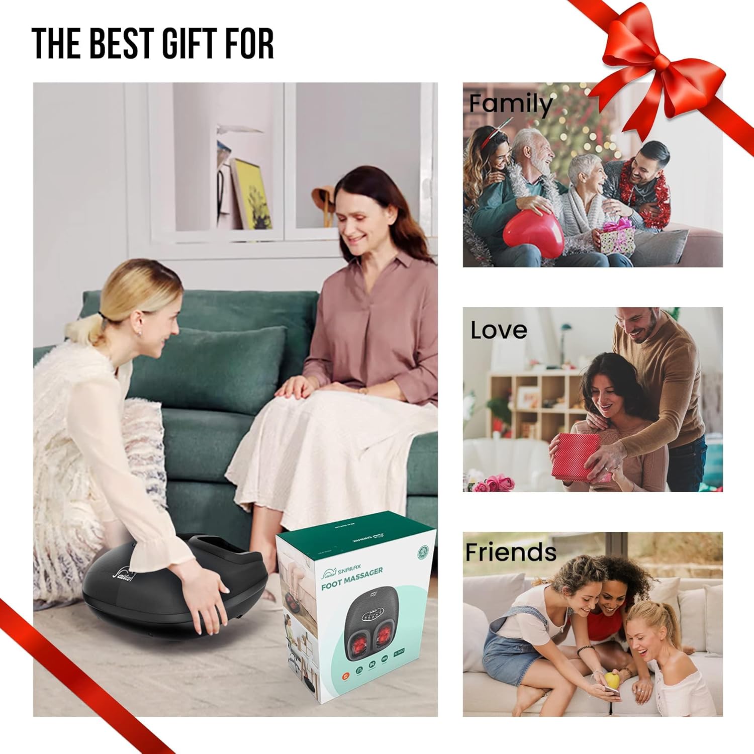 Snailax Shiatsu Foot Massager with Heat, Deep Kneading, Compression, Vibration, Feet Massager Machine for Plantar Fasciitis, Neuropathy, Foot Warmer Under Desk, Size 13, Gifts for Men, Women… - Image 8