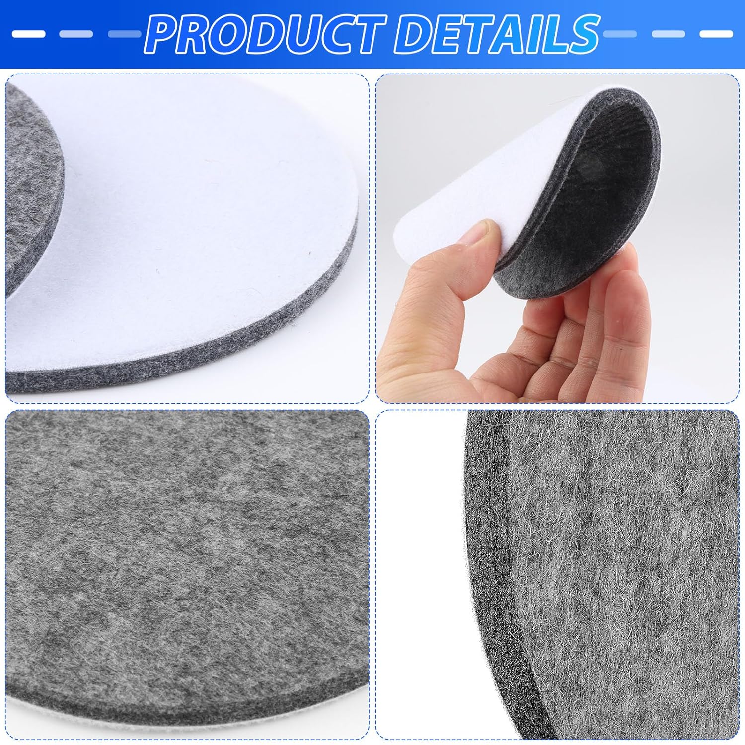 6 pieces polishing felt 150 mm disc for Bosch orbital sander polishing pad glass car 150 mm Velcro felt pad polishing cushion for wood marble metal bathtub Corian - Image 3