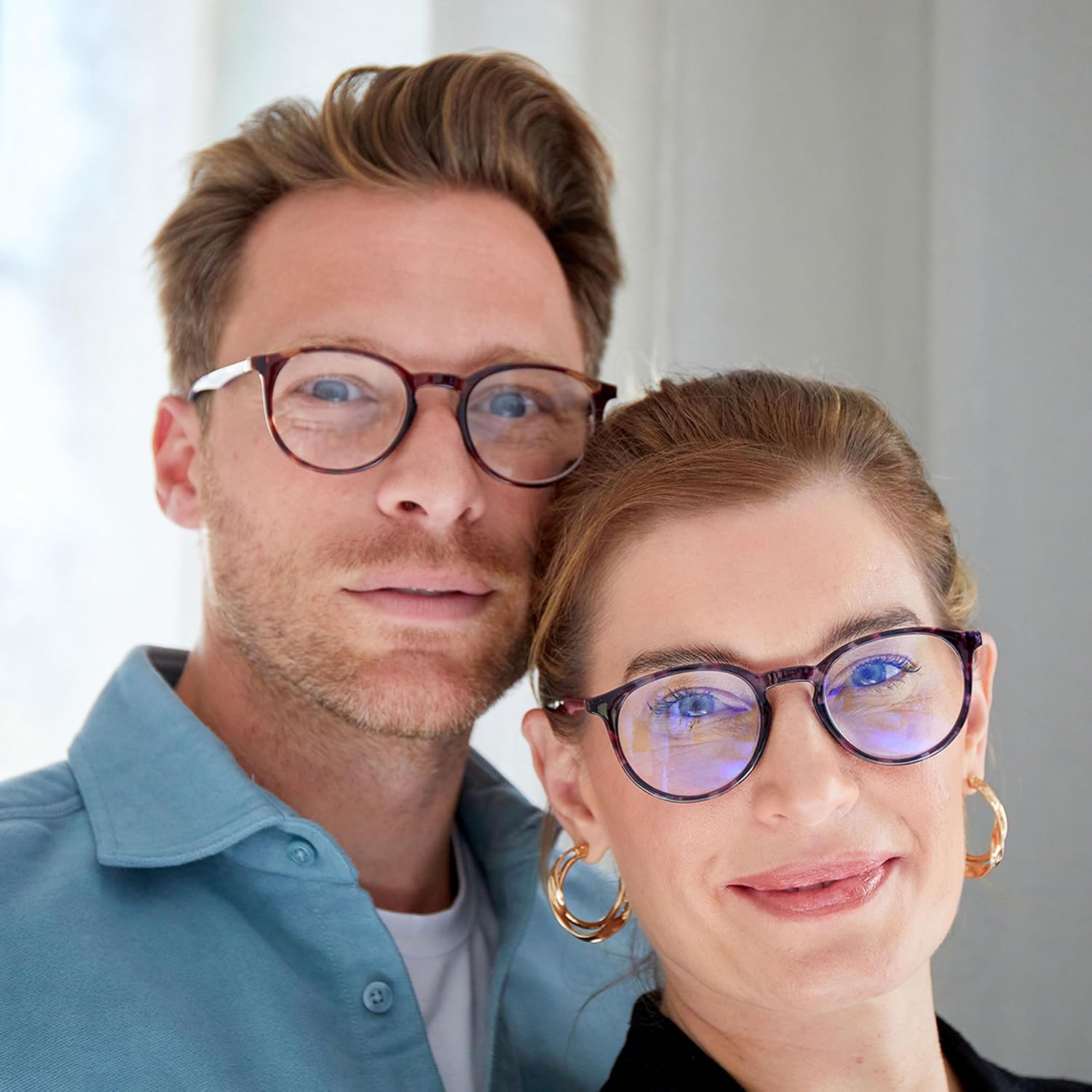 OPULIZE MET Blue Light Blocking Reading Glasses for Women Men, Slim Round Frame with Scratch Resistant and Spring Hinges, Computer Glasses with Anti-Reflective, Clear +0 (Pack of 1) - Image 3