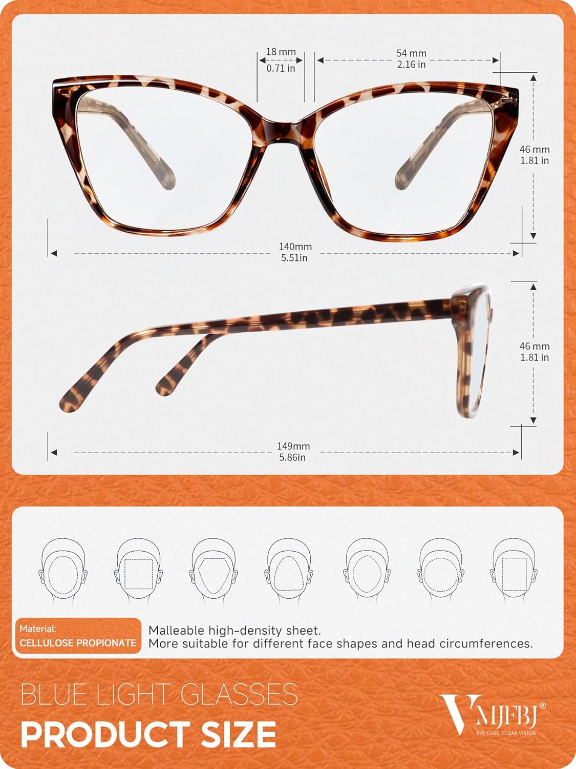 Blue Light Glasses Womens, Fashion Cat Eye Anti Blue Light Blocking Eyeglasses, TR90 Bluelight Glasses for Computer & Gaming & Screen Use, Reduce Eye Strain & Improve Sleep - Image 3