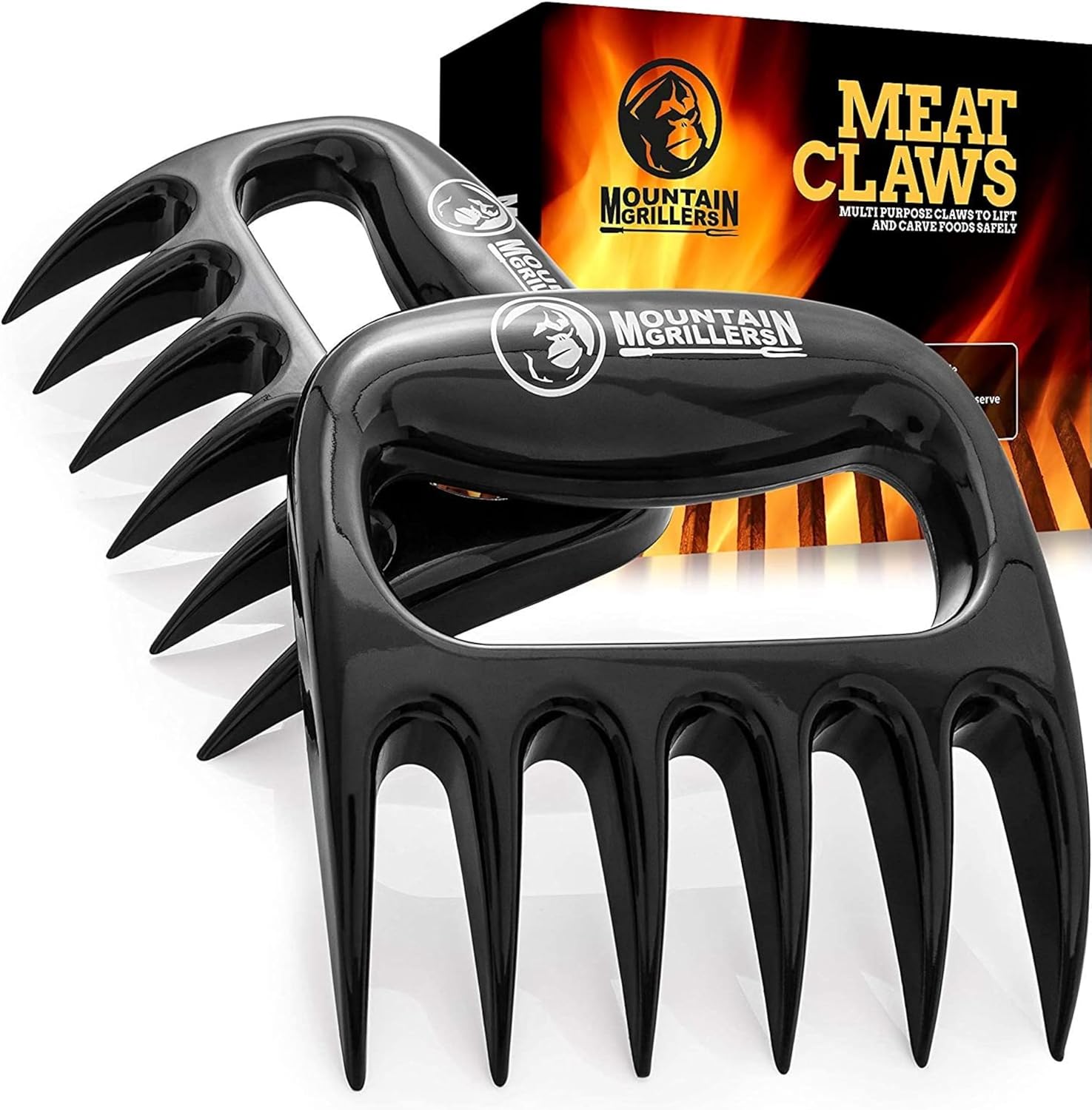 Mountain Grillers Meat Claws Meat Shredder for BBQ - These are The Meat Claws You Need, BBQ Gifts for Men - Pulled Pork, Chicken Shredder Claws x 2 for Barbecue, Smoker, Grill (Black) Bear Claws