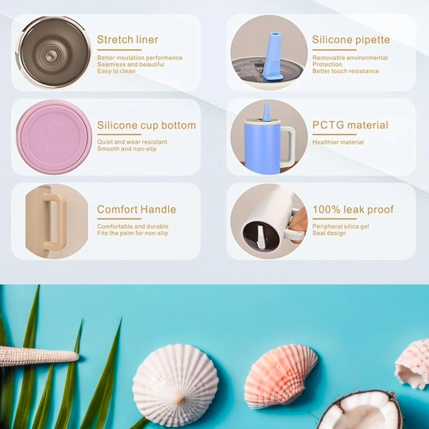 ThreeRs Hydro Vacuum Insulated Stainless Steel Travel Mug, Tumbler with Handle Straw, 1.13L, with Handle, Flip Straw, Leak-Proof Lid, Rubber Base, Keeps Drinks Hot or Cold for 24 Hours (Honeydew) - Image 5