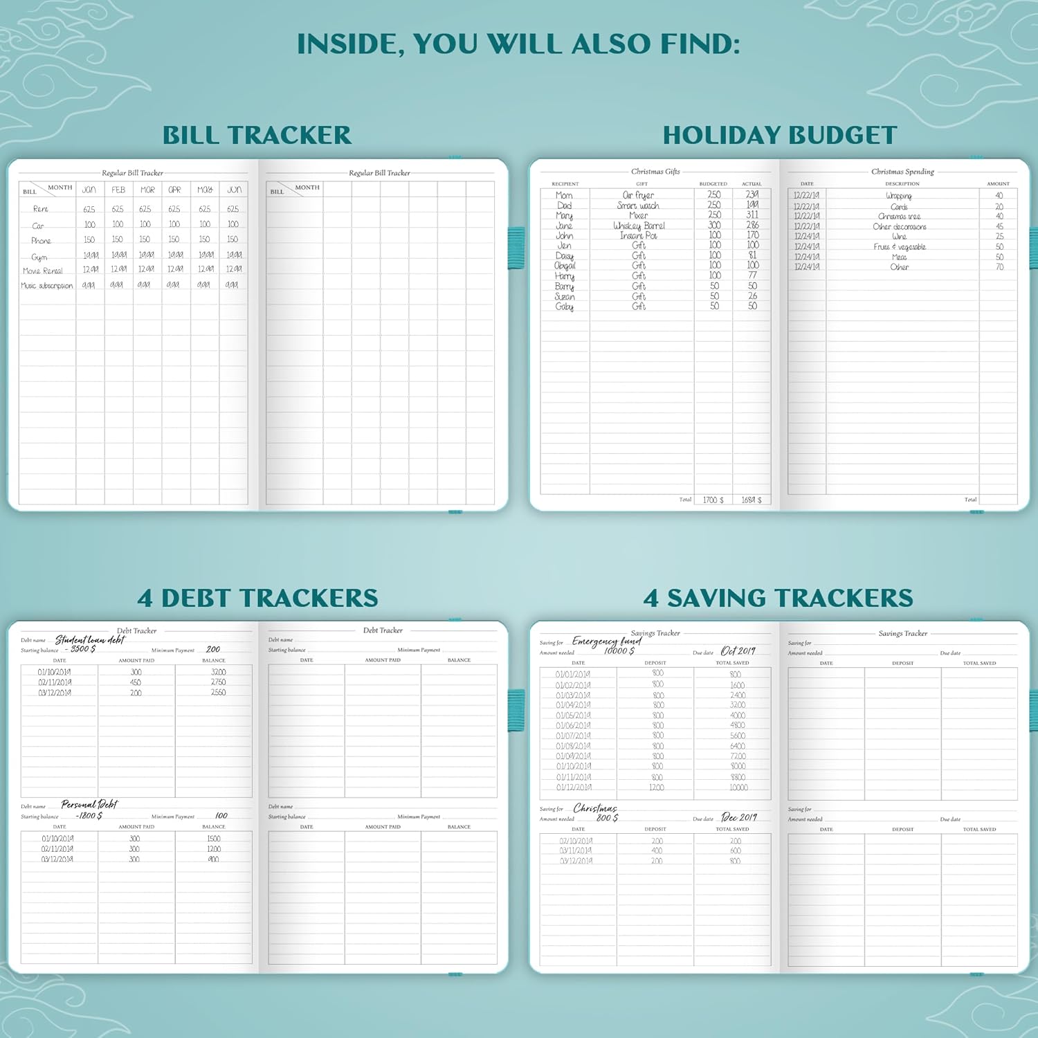 Legend Budget Planner – Financial Organizer Book. Money Account & Expense Tracker Notebook Journal for Household Monthly Budgeting (Turquoise) - Image 5