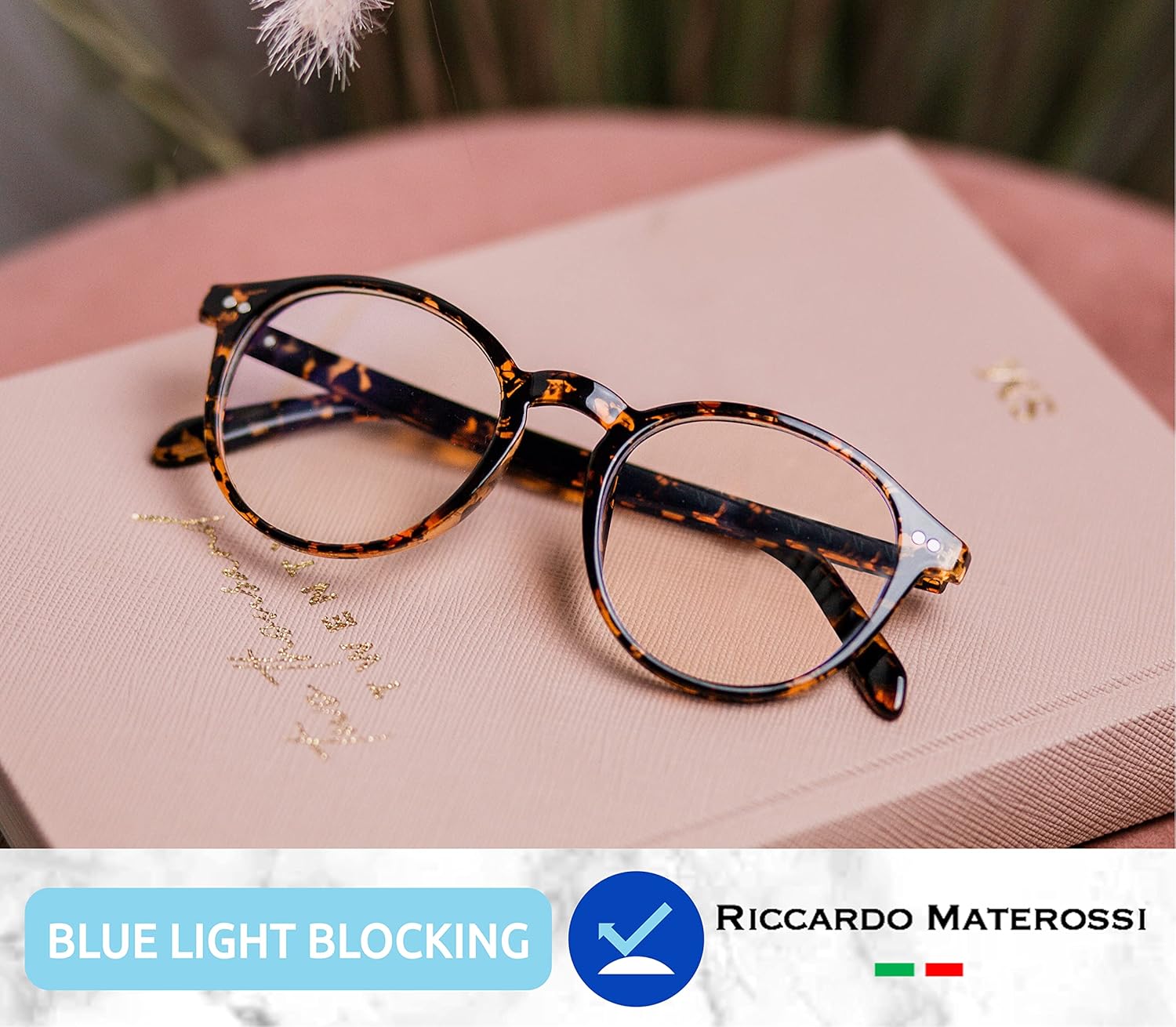 Premium 99.9% Blue Light Blocking Glasses - Reduce Headaches and Improve Sleep - UK Based Brand (Round Tortoiseshell Frame) - Image 3