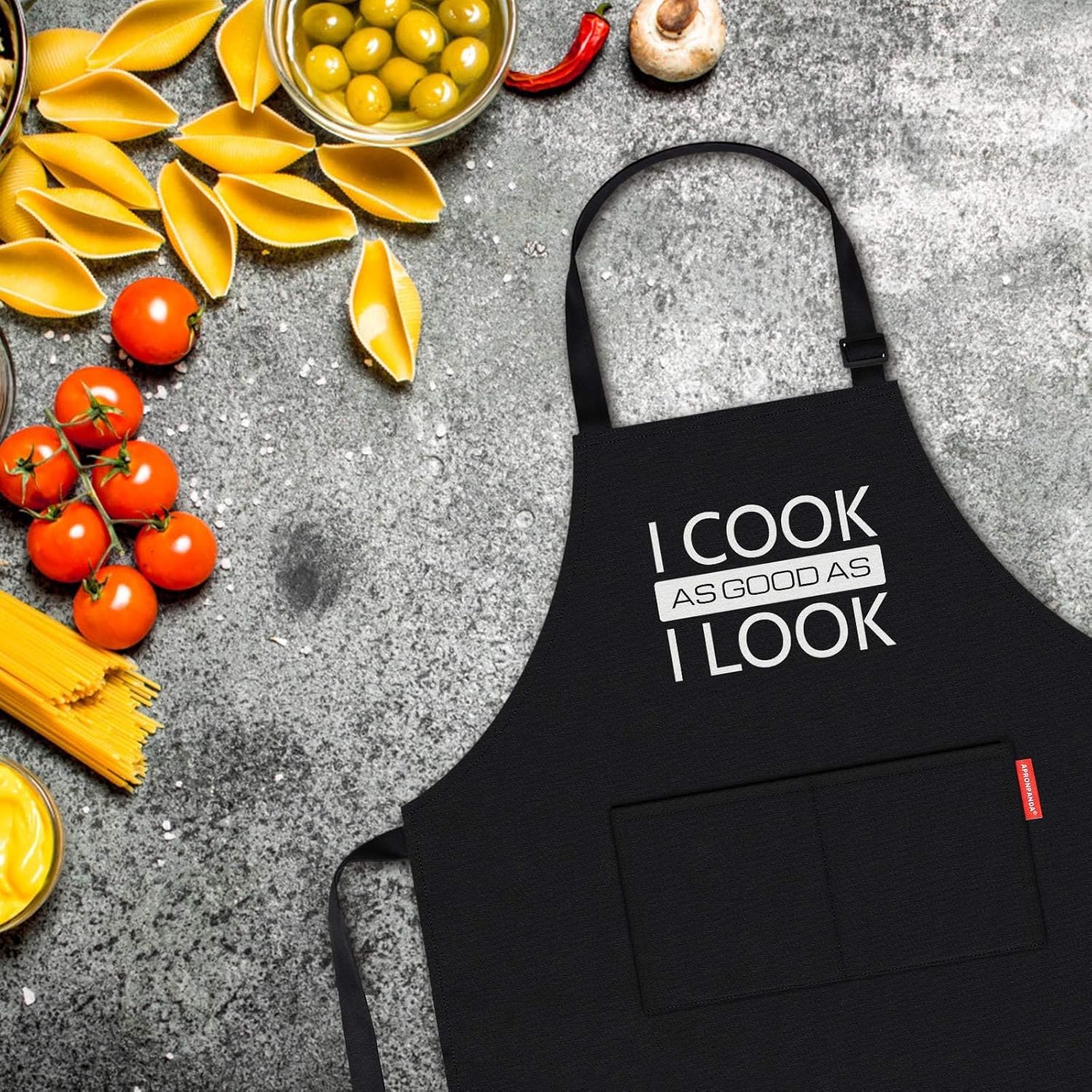 Cotton Aprons for Women Men, Funny Kitchen Cooking Aprons with 2 Pockets, Christmas Gifts for Women Men Dad Mum Wife Husband Girlfriend and Boyfriend - Image 5
