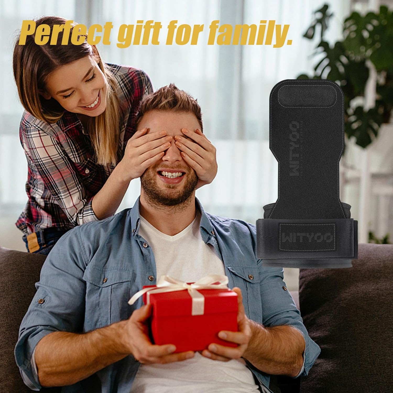 Weight Lifting Wrist Strap, Weightlifting Grip Strap for Gym Deadlifts, Powerlifting, Heavy Shrug, Pull Ups, Three Layer Leather Adjustable Training Accessory Gifts for Men Women Dad Him - Image 7