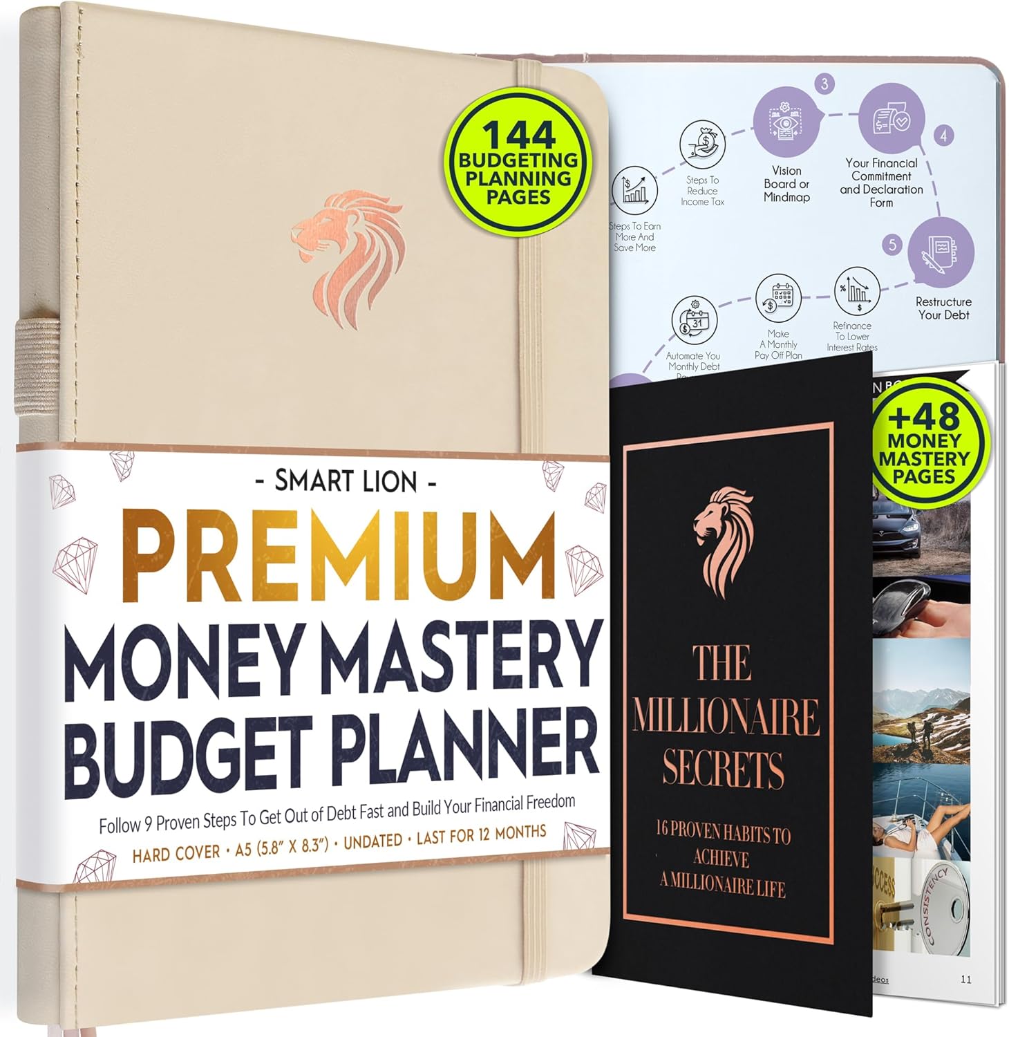 Financial Planner - Monthly Budget Planner & Monthly Bill Organizer | A 12-Month Journey to Financial Freedom | Bill Payment Tracker Organizer, Debt, Expense Tracker & Money Saving with Pockets