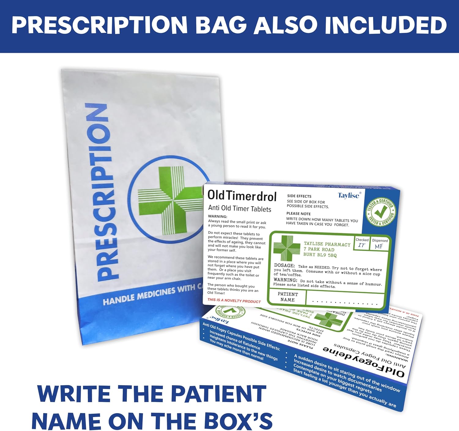 OLD AGE JOKE | Inflatable Zimmer Frame, walking stick | Joke Pill Boxes | Old Age Certificate | Retirement gift, 40th,50th, 60th, 70th Birthday, grandma fancy dress, hen, gag, novelty, secret Santa - Image 6