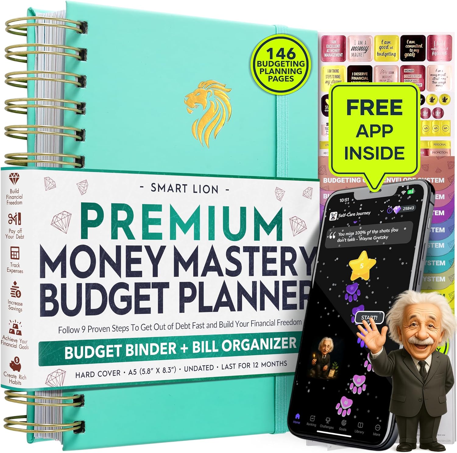 Budget Planner and Monthly Bill Organizer + Cash Envelope Buget Sytem | Finance Planner, Bill Payment Tracker & Money Saving with Panduo App | Money Mindset Journal for Attracting Financial Abundance