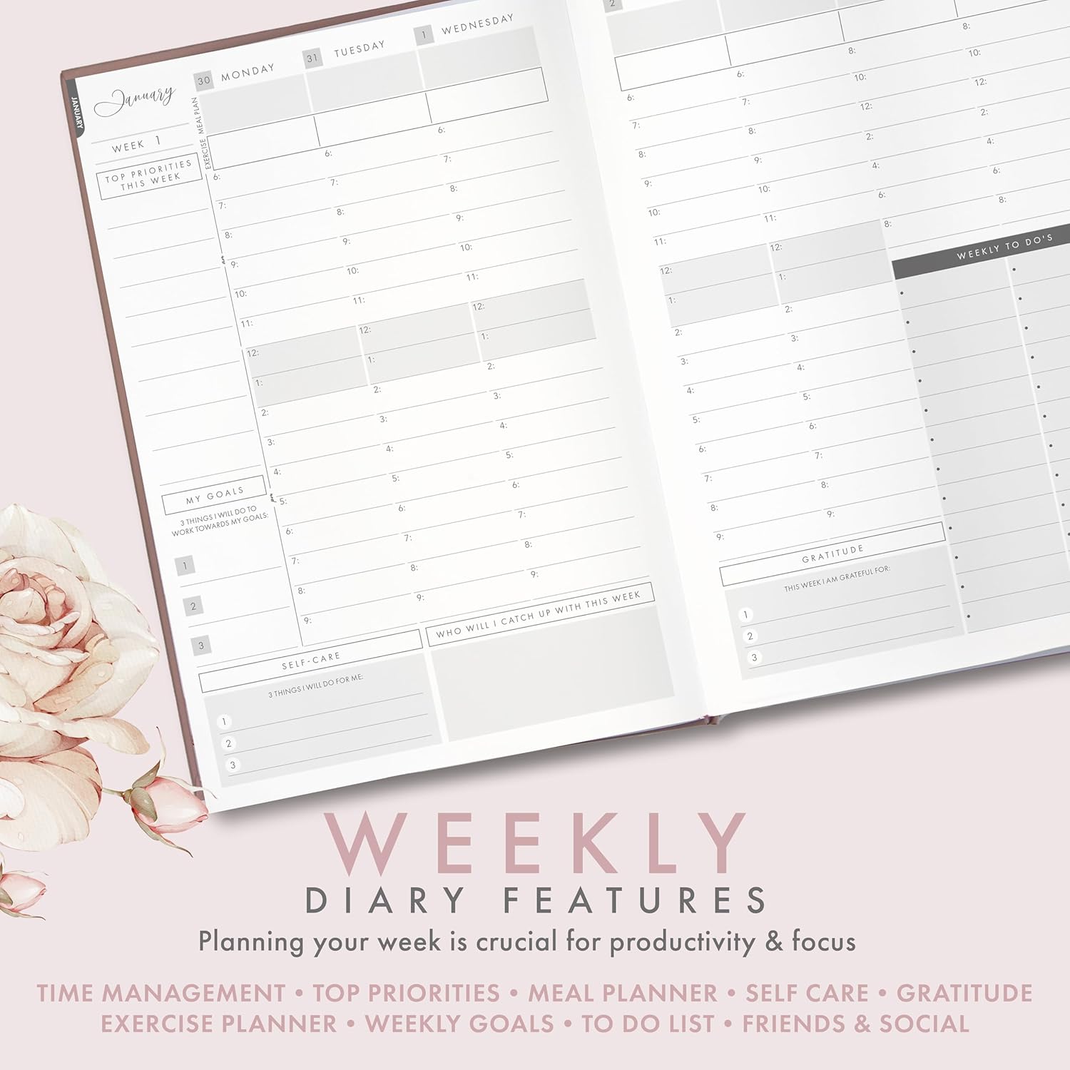 2026 Productivity & Lifestyle Planner by Perfect Planner Company. Weekly & Monthly Diary with Goals, Habit Tracker & Time Management to Organise Life, Wellbeing & Health. 222 Stickers - Image 7